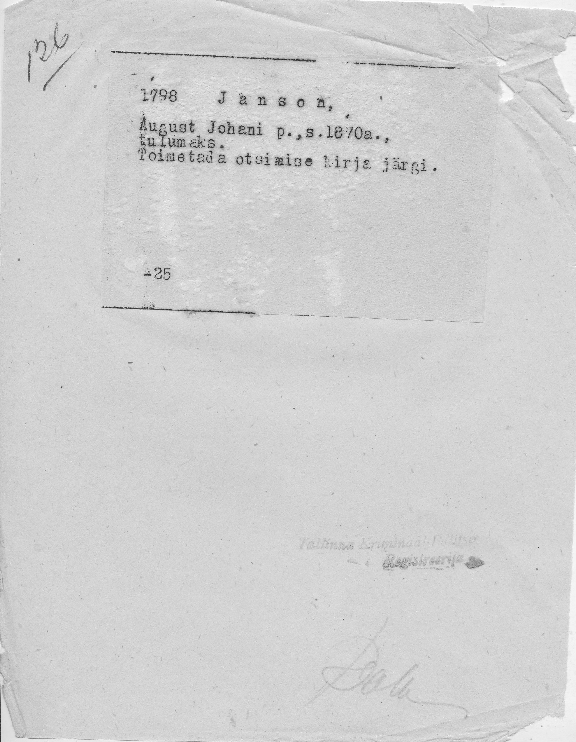 Janson, August, Johan