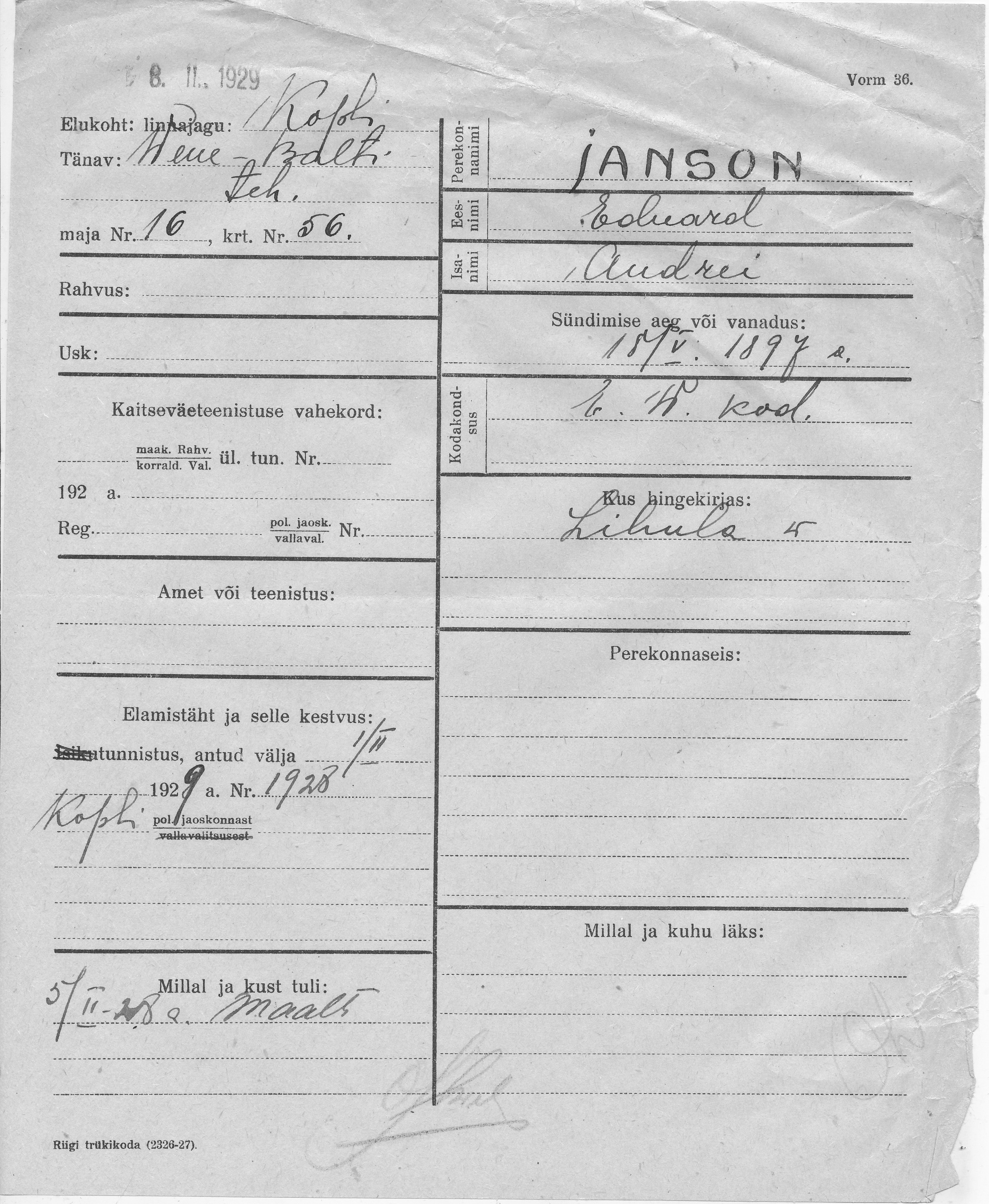 Janson, Eduard, Andrei