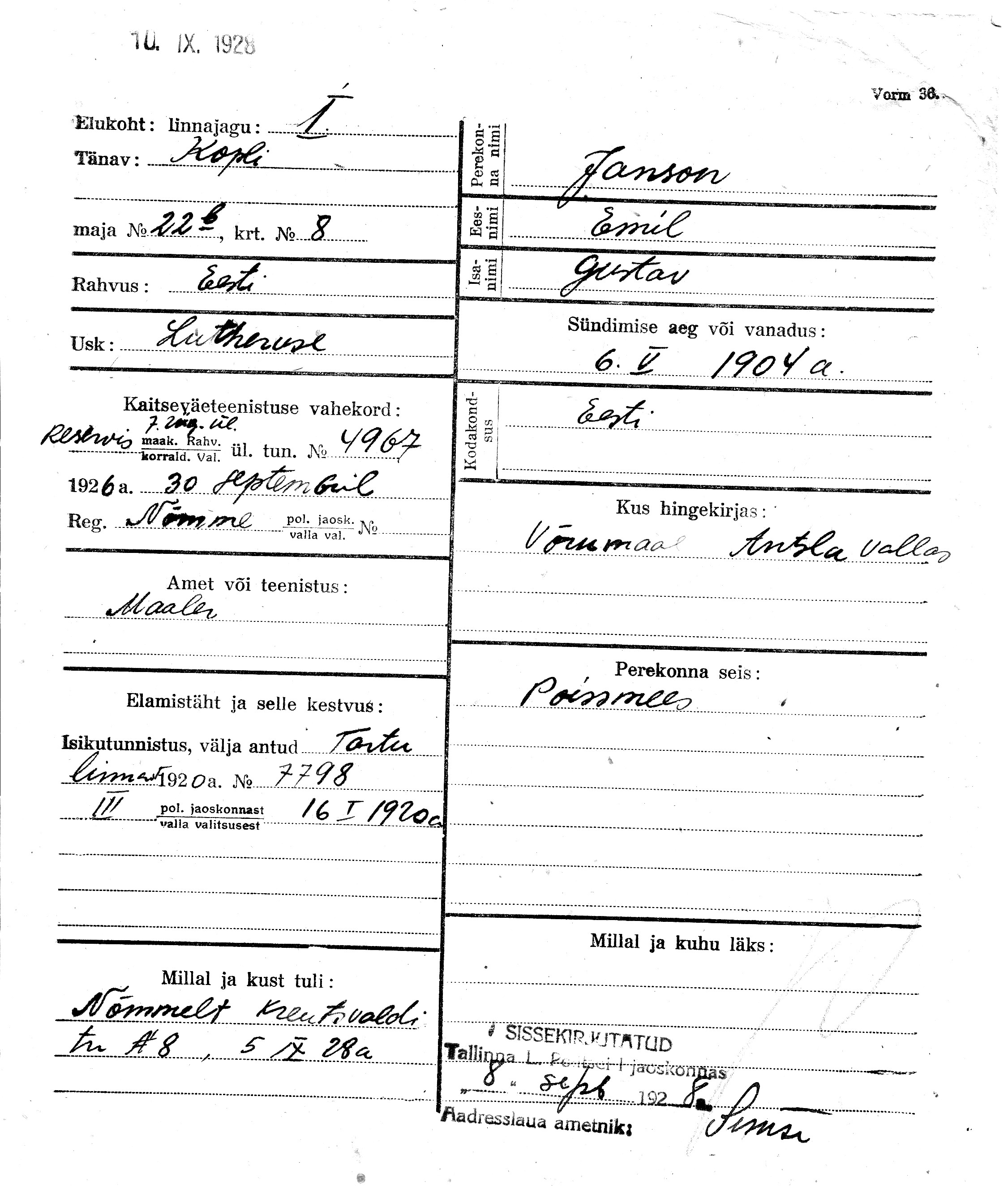 Janson, Emil, Gustav