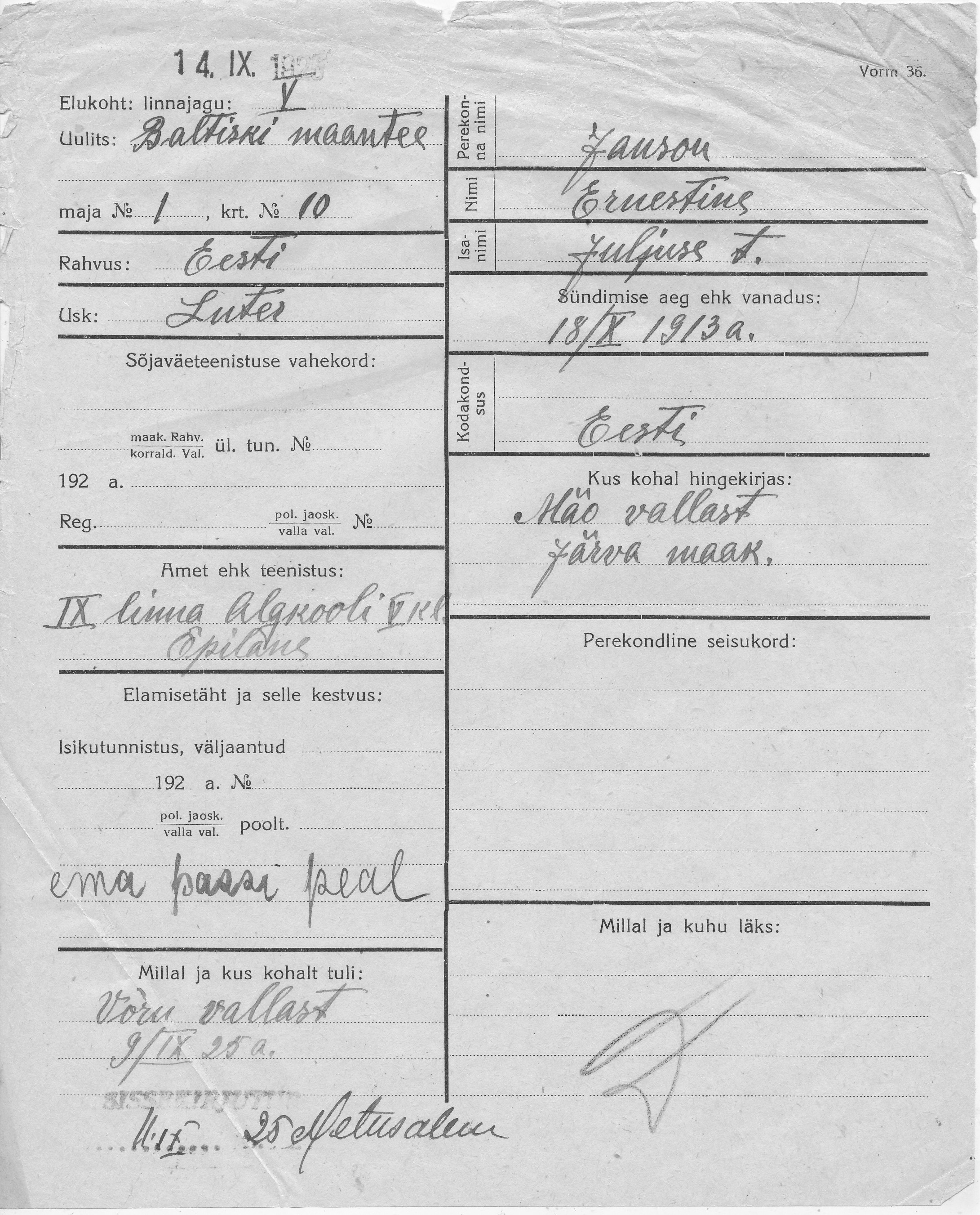 Janson, Ernestine, Juljus