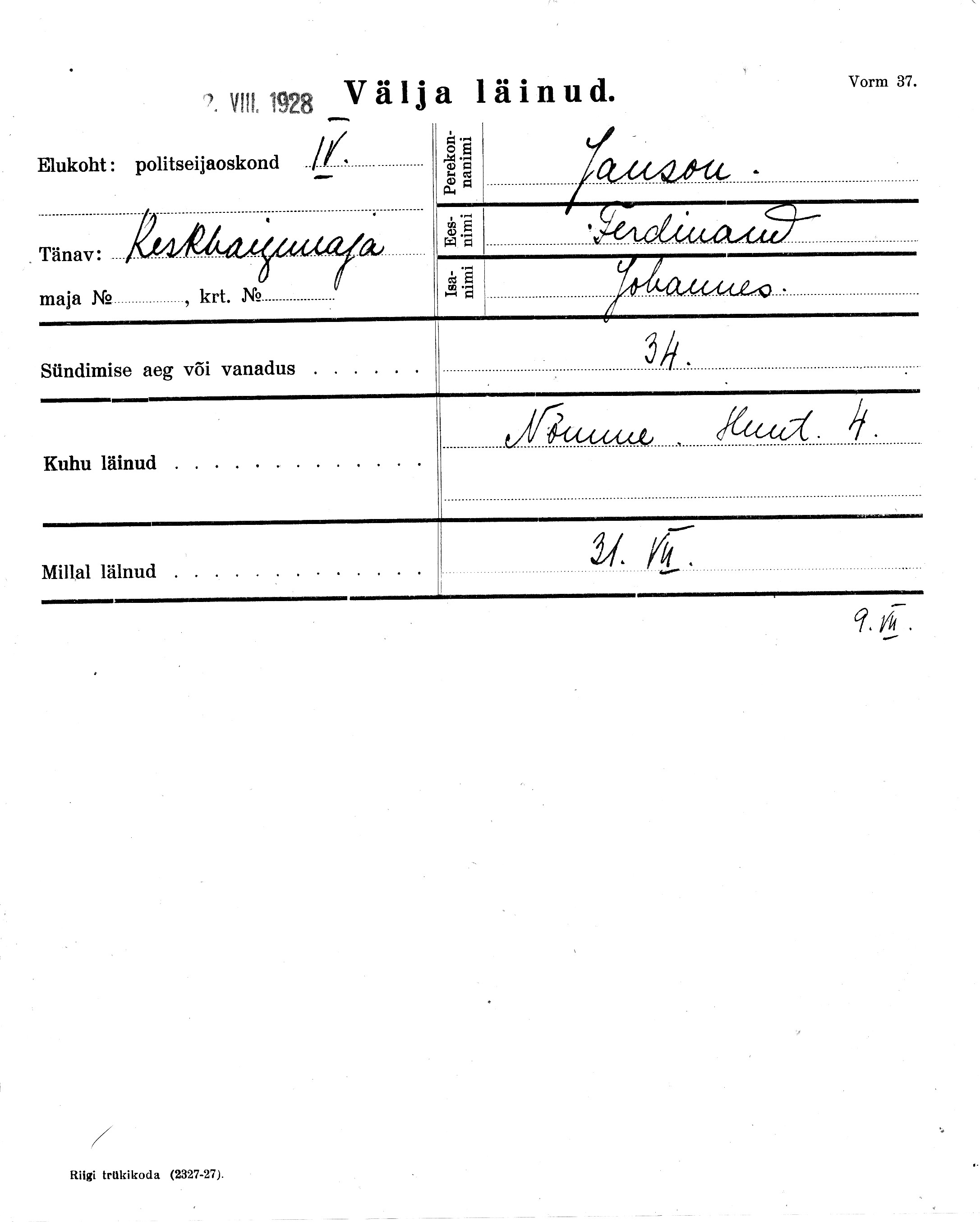 Janson, Ferdinand, Johannes