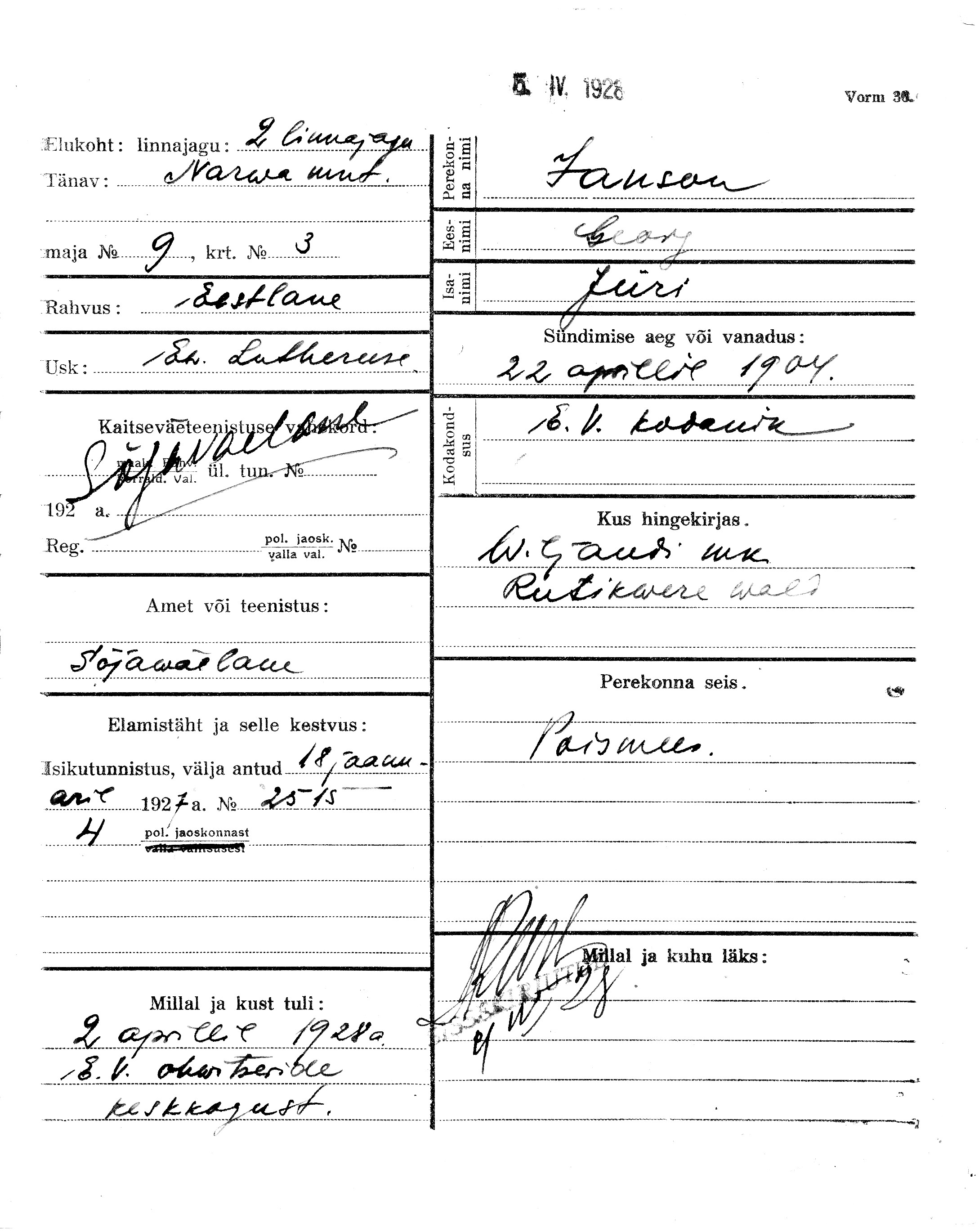 Janson, Georg, Jüri