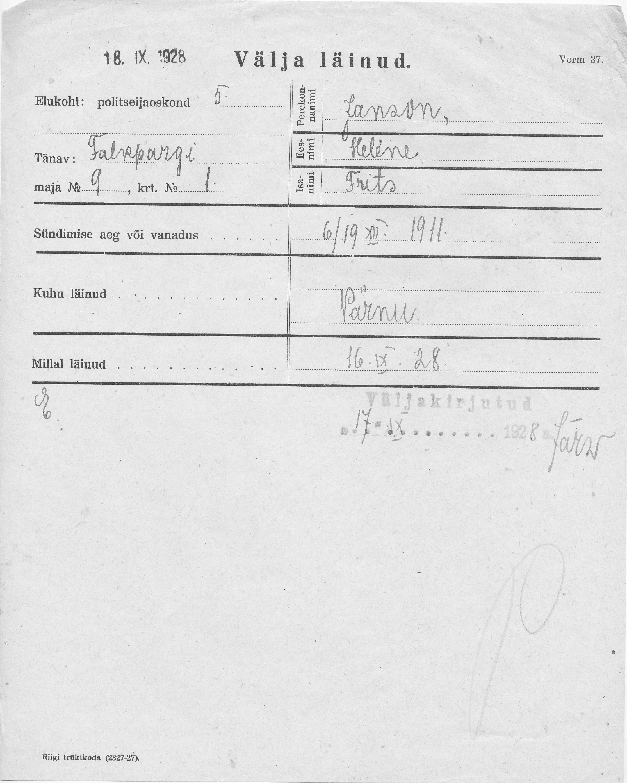 Janson, Helene, Frits