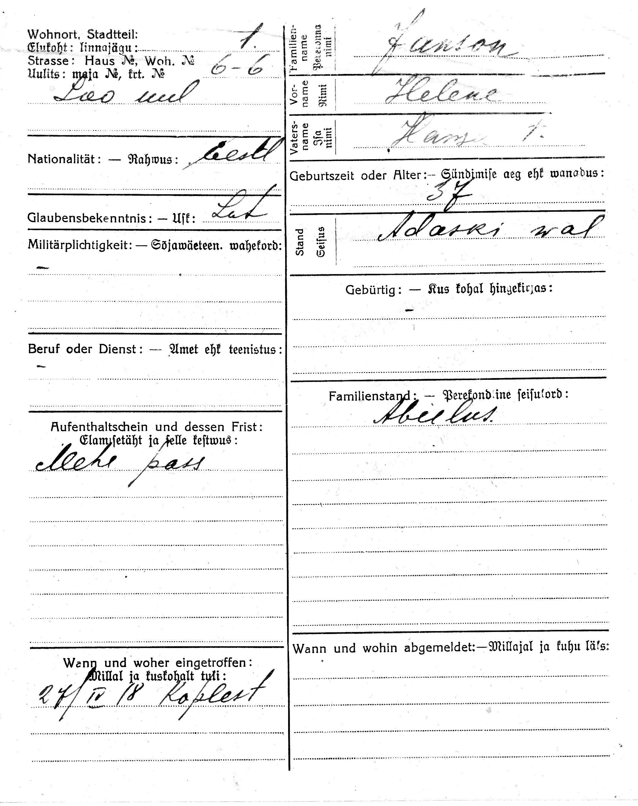 Janson, Helene, Hans