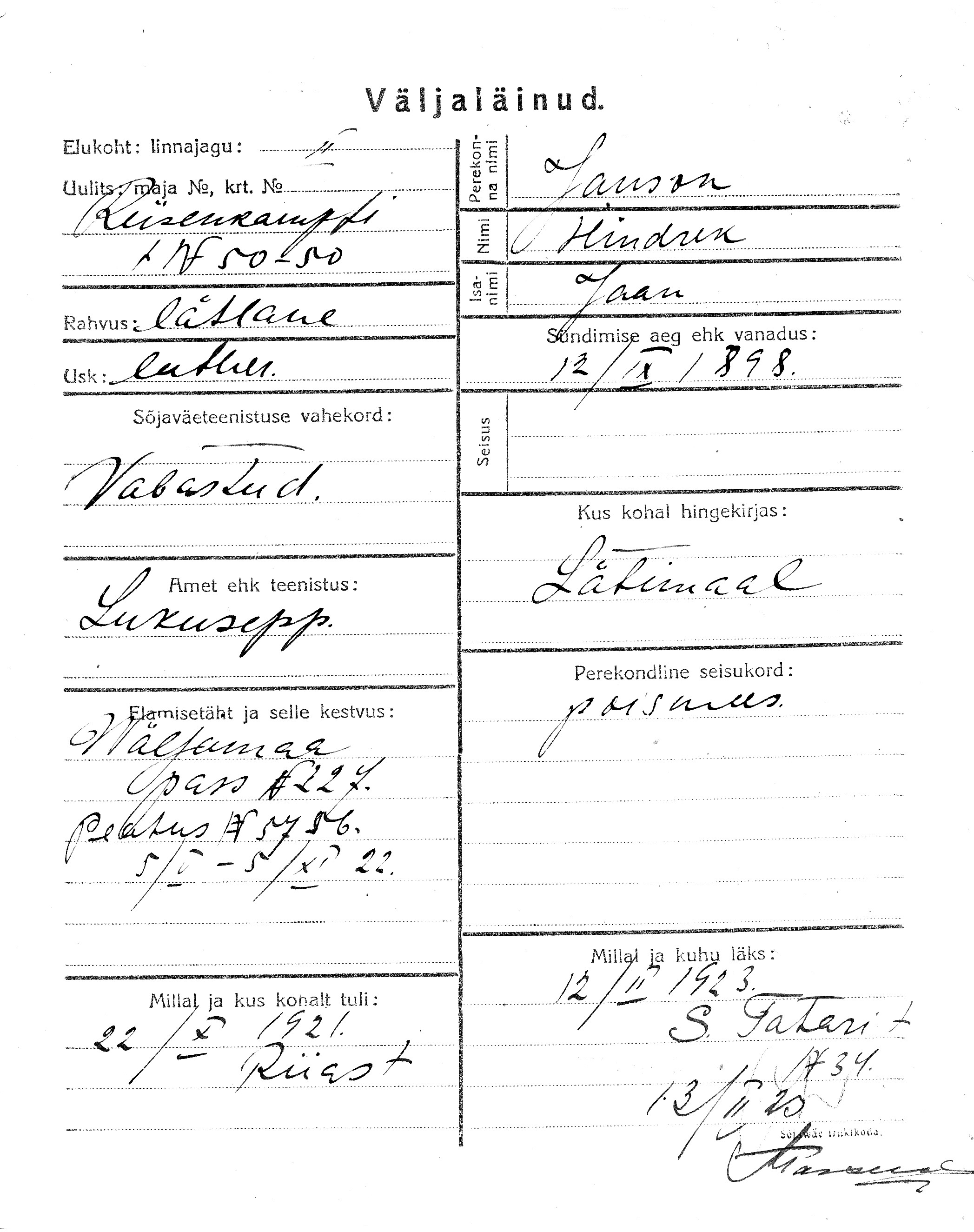 Janson, Hindrek, Jaan