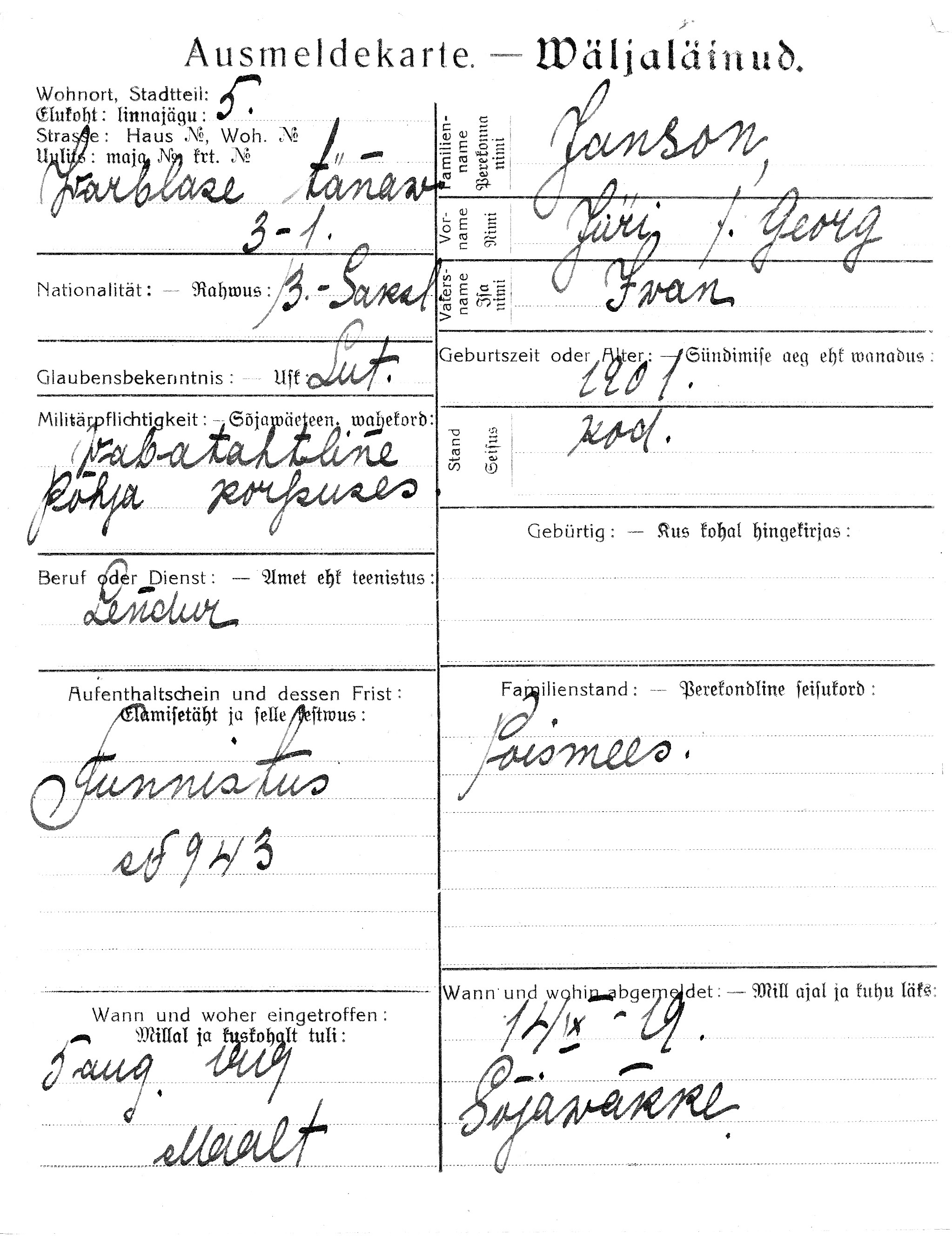 Janson, Jüri(Georg), Iwan