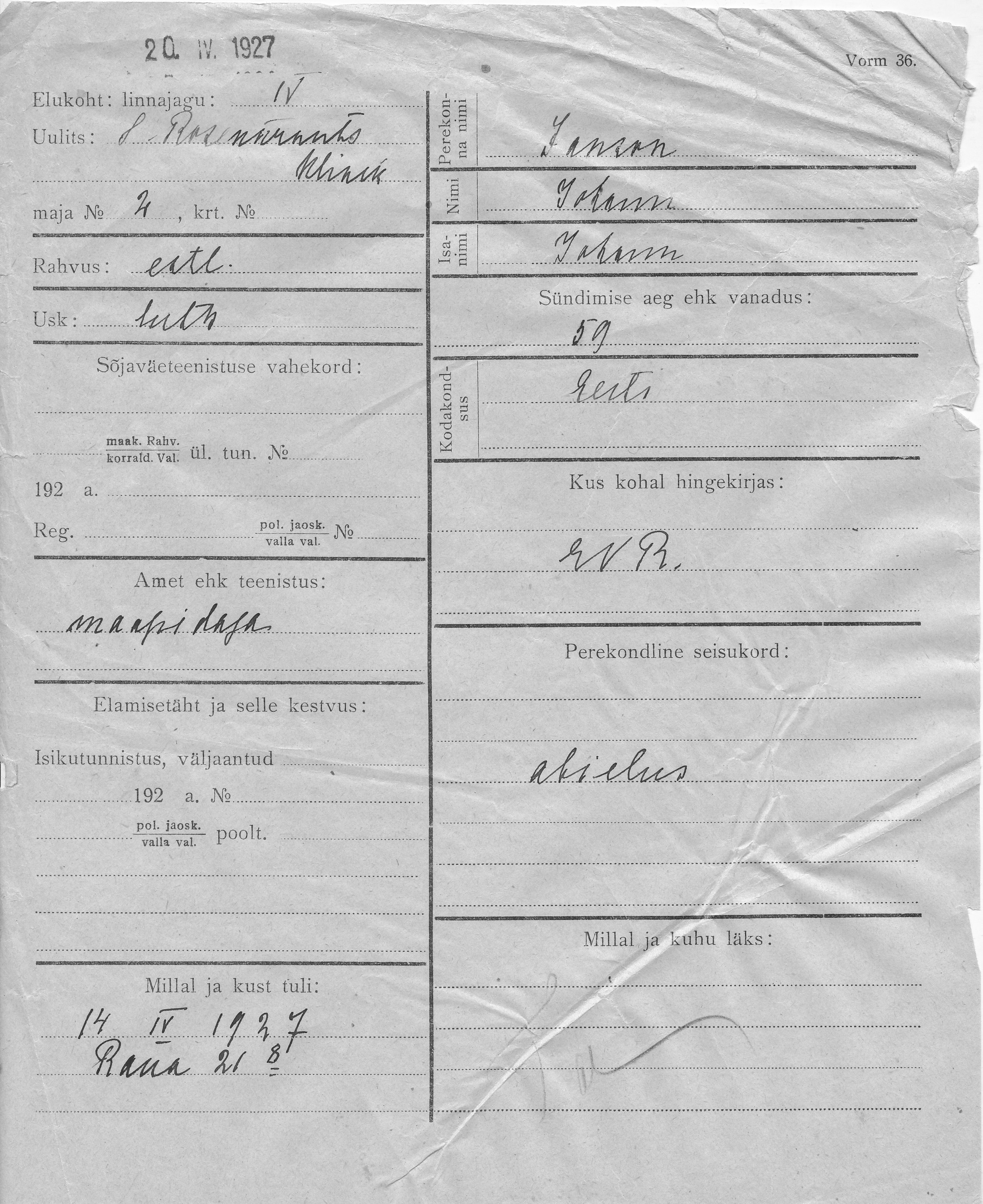 Janson, Johann, Johann