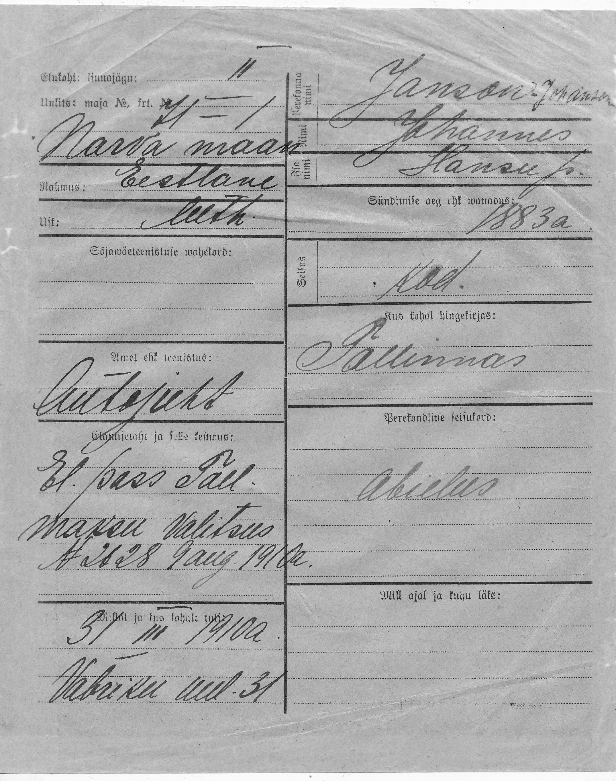 Janson, Johannes, Hans