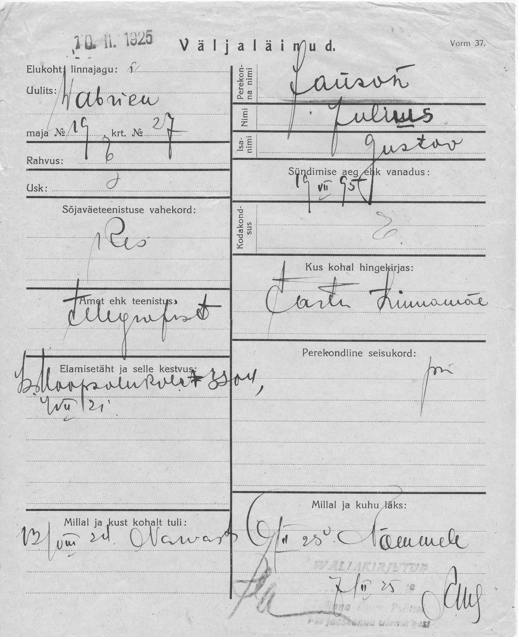 Janson, Julius, Gustav