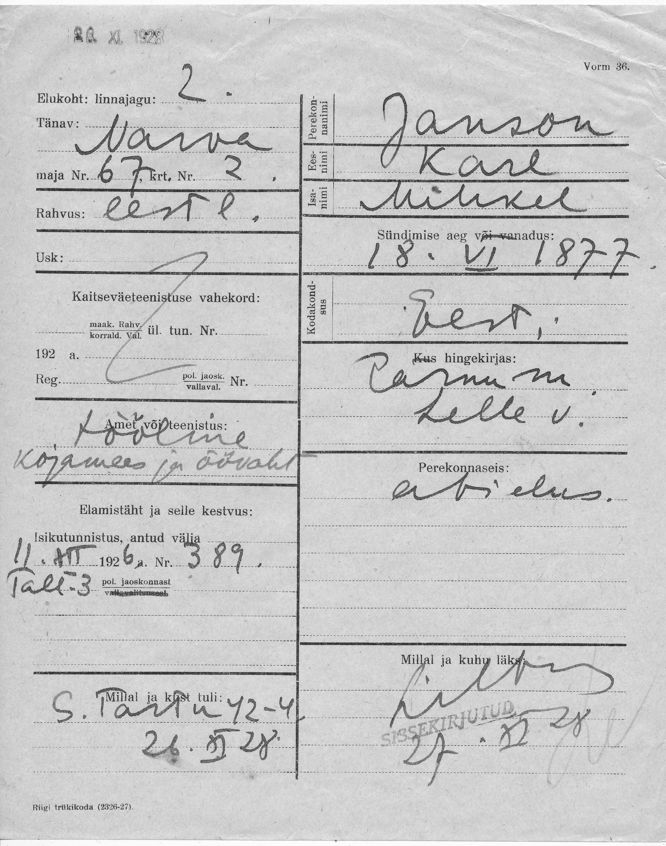 Janson, Karl, Mihkel