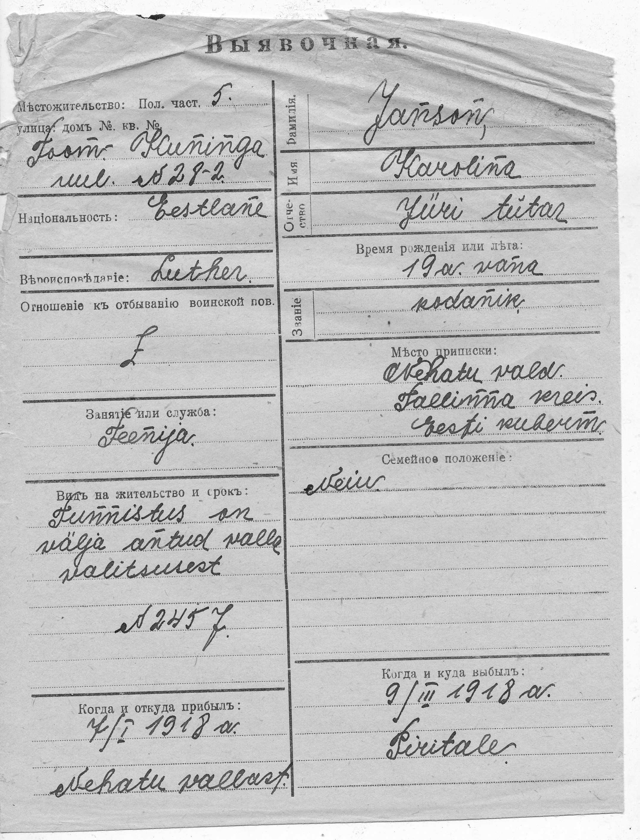 Janson, Karolina, Jüri