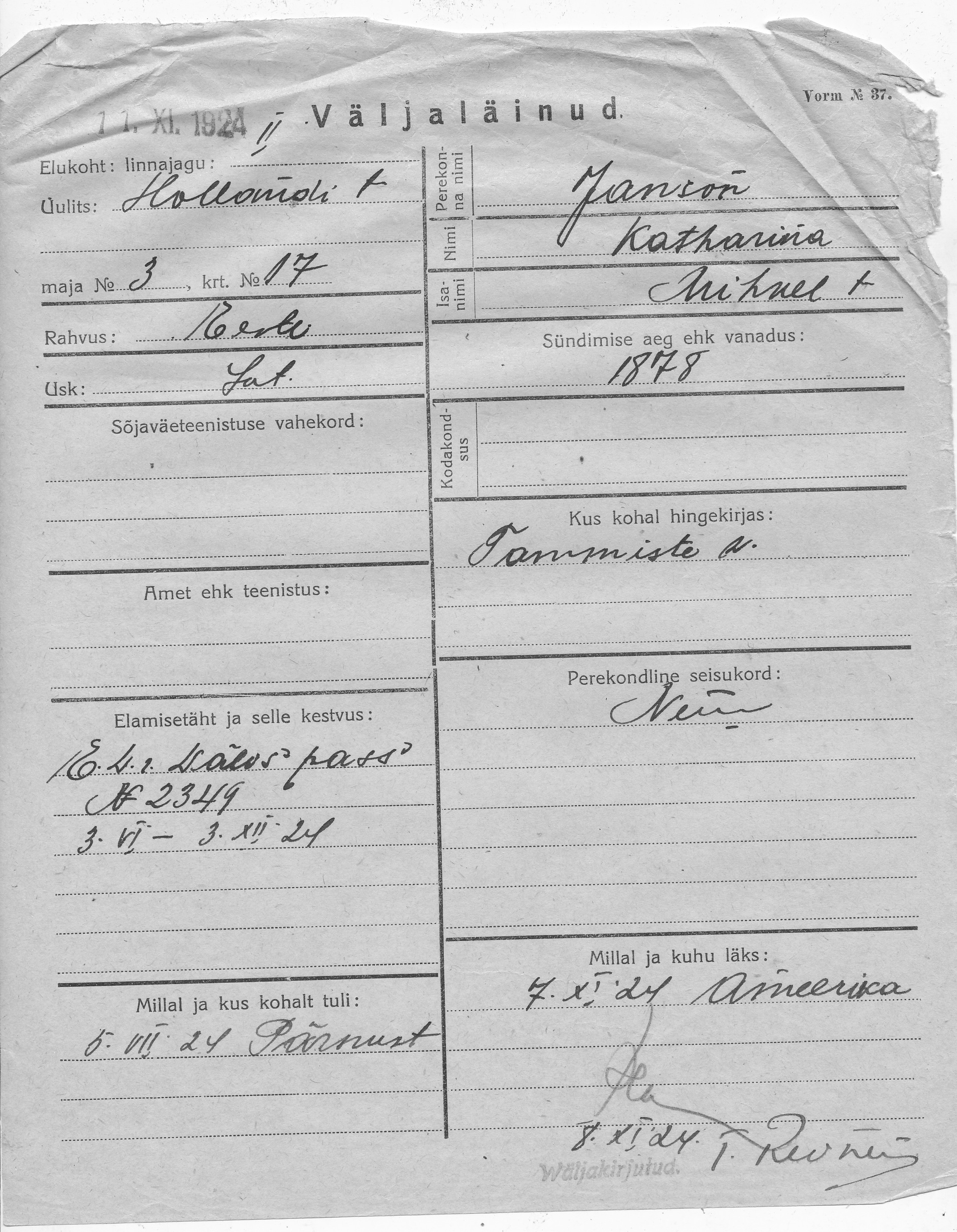 Janson, Katharina, Mihkel