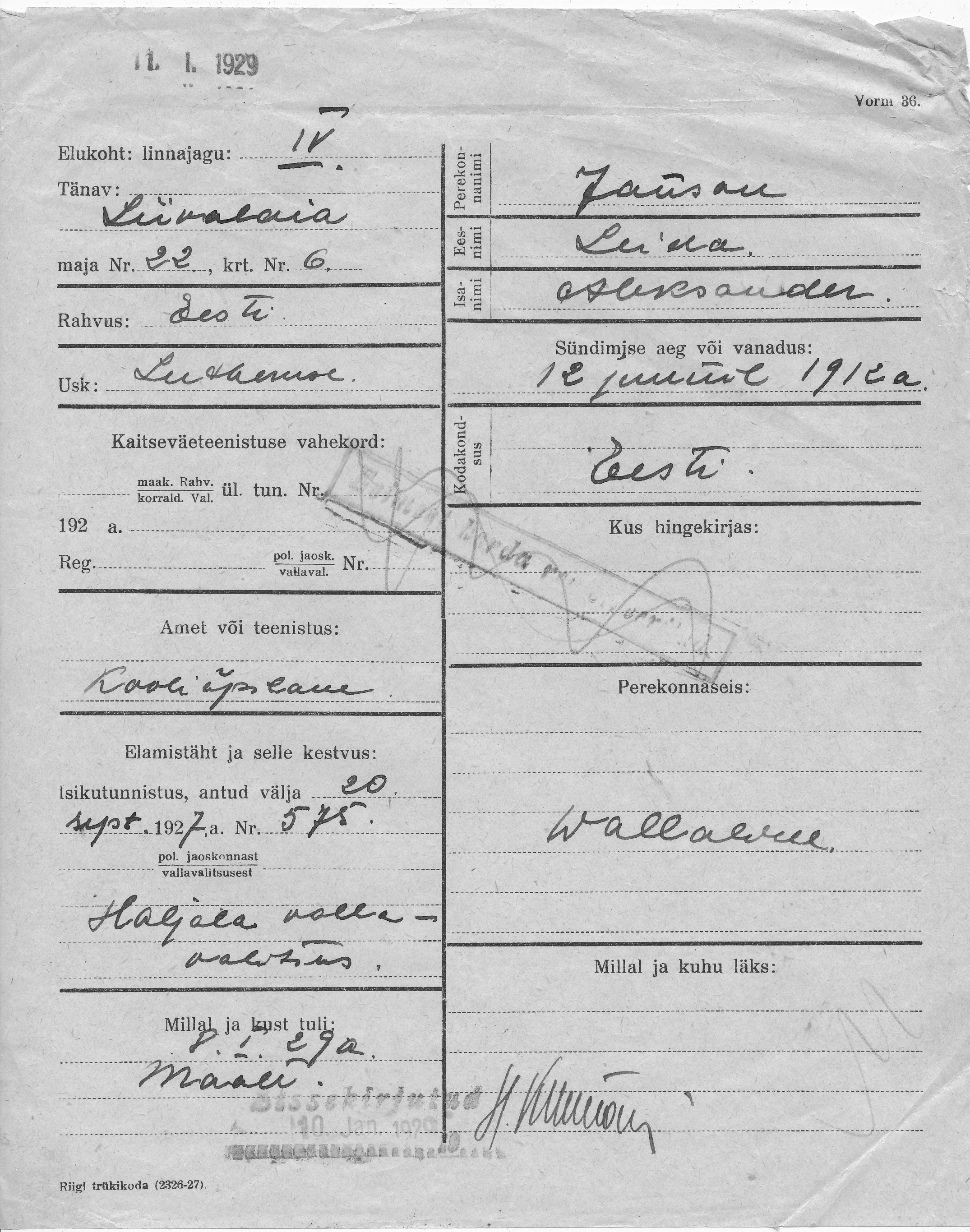 Janson, Leida, Aleksander