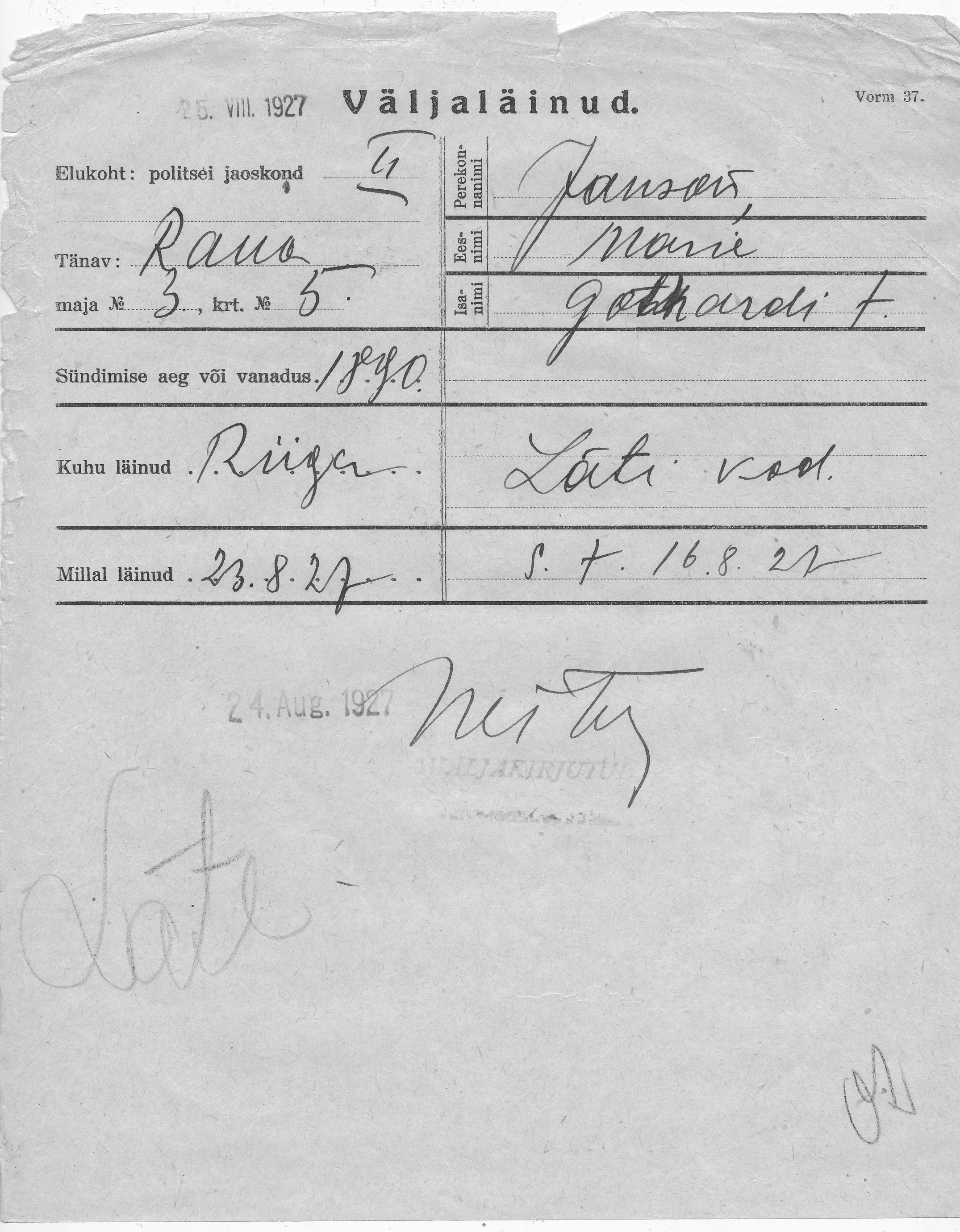 Janson, Marie, Gothard