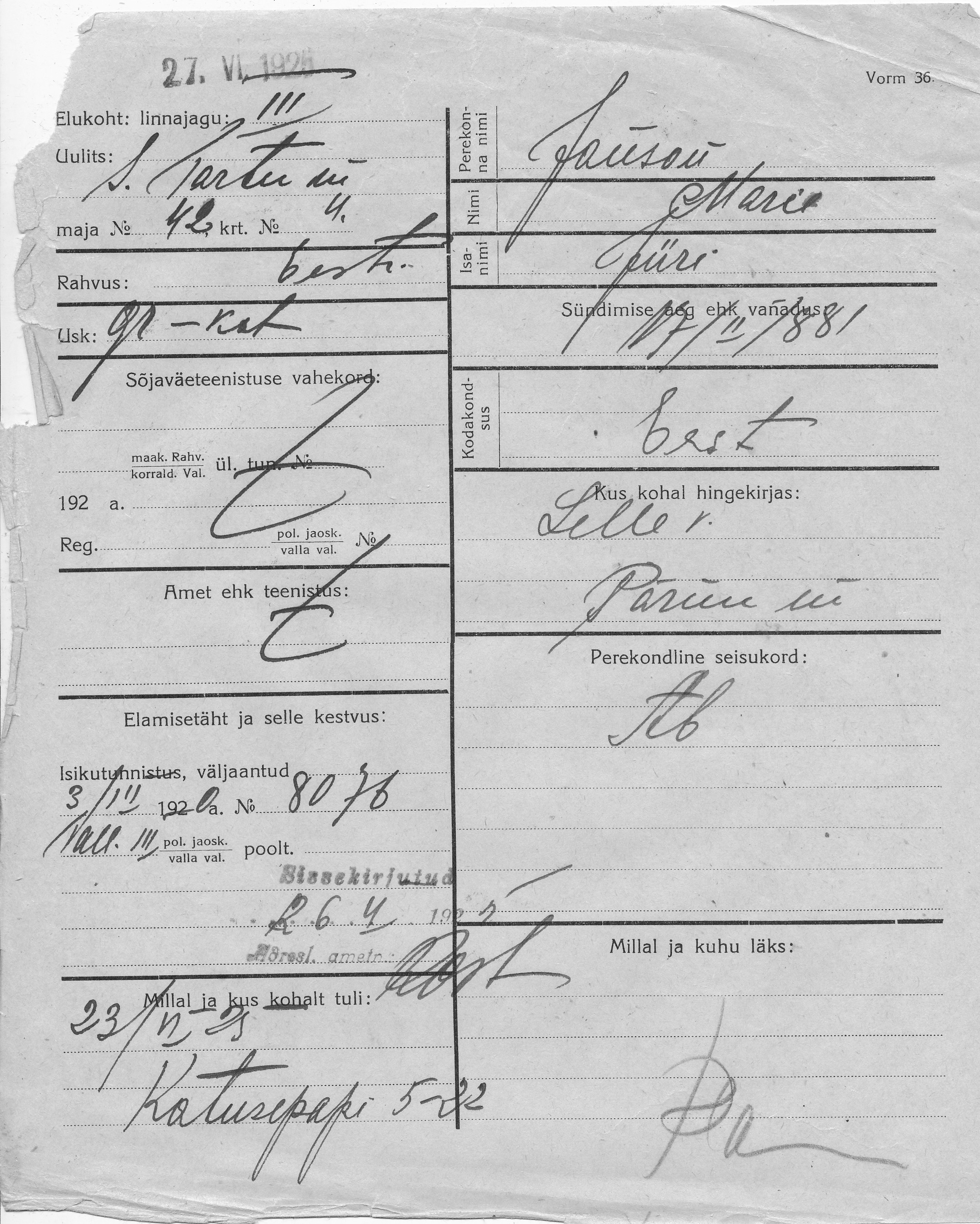 Janson, Marie, Jüri