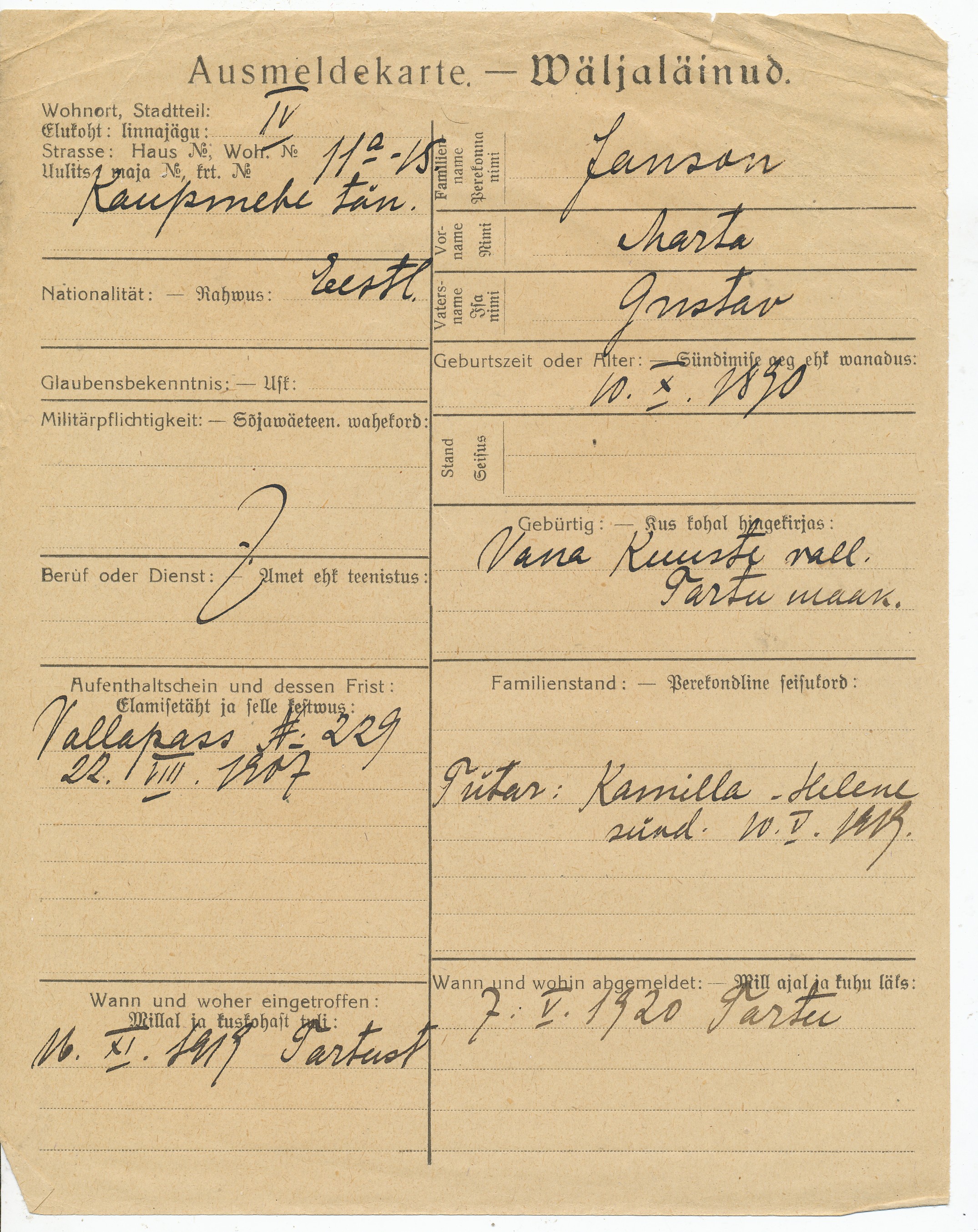 Janson, Marta, Gustav