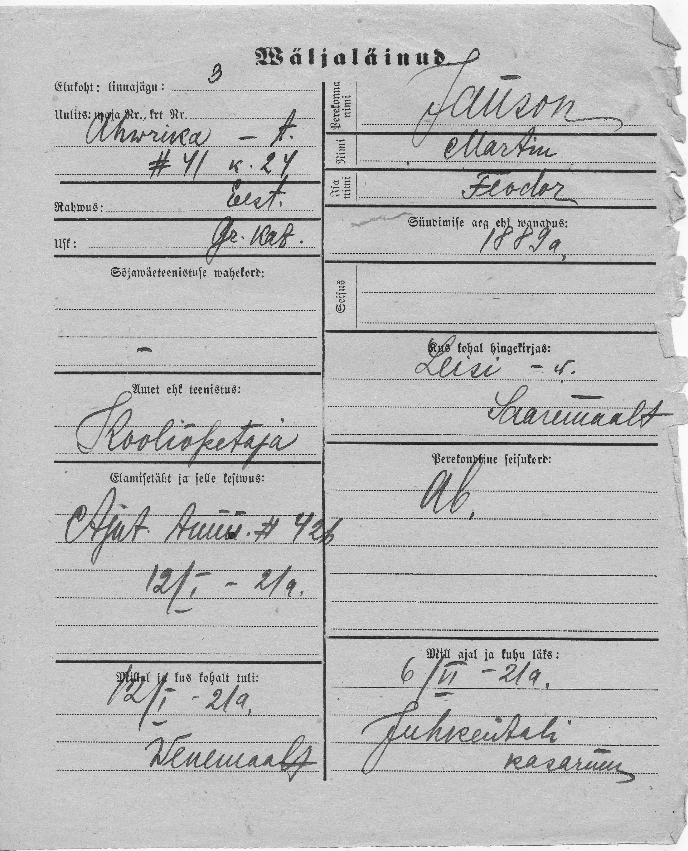 Janson, Martin, Feodor