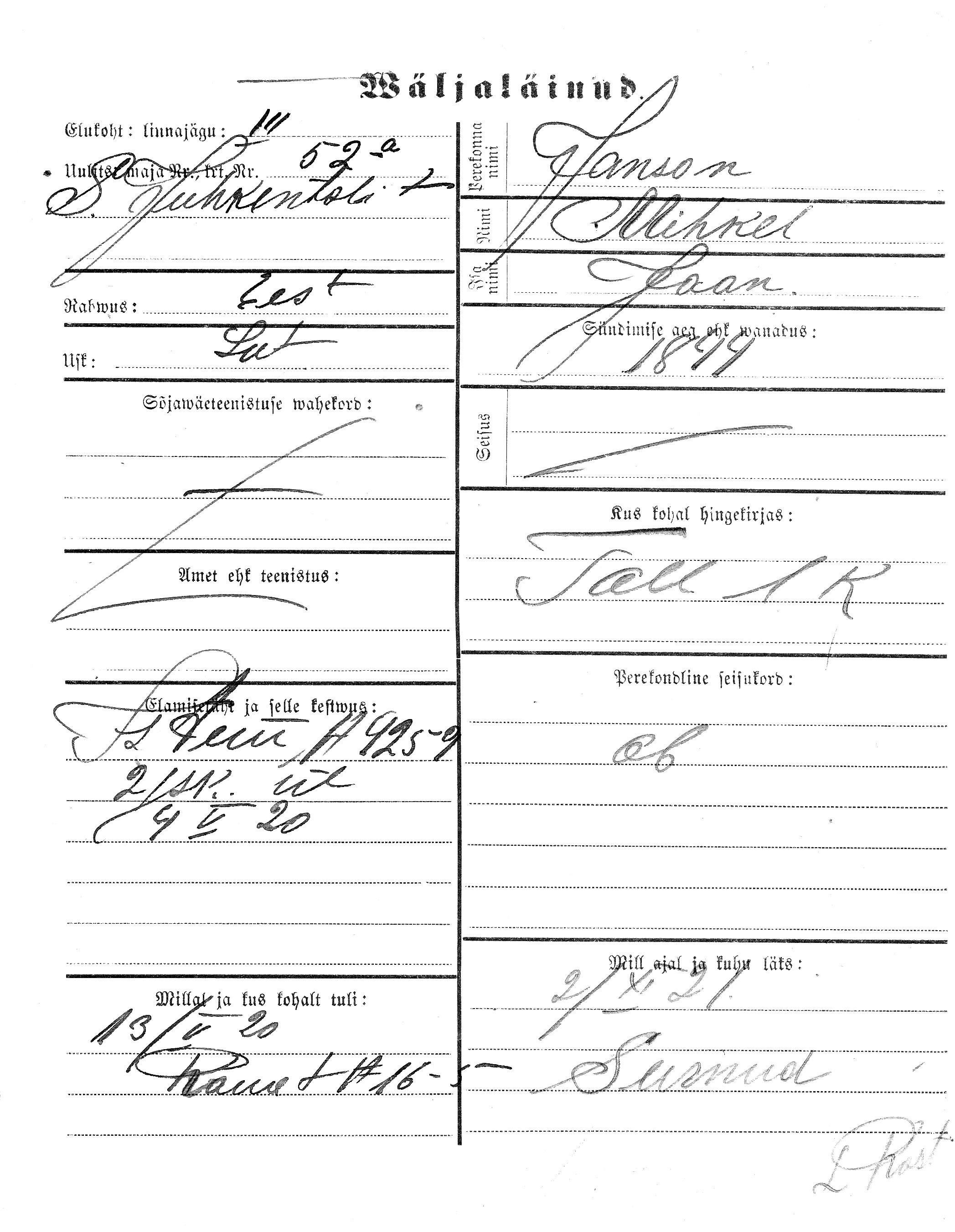 Janson, Mihkel, Jaan