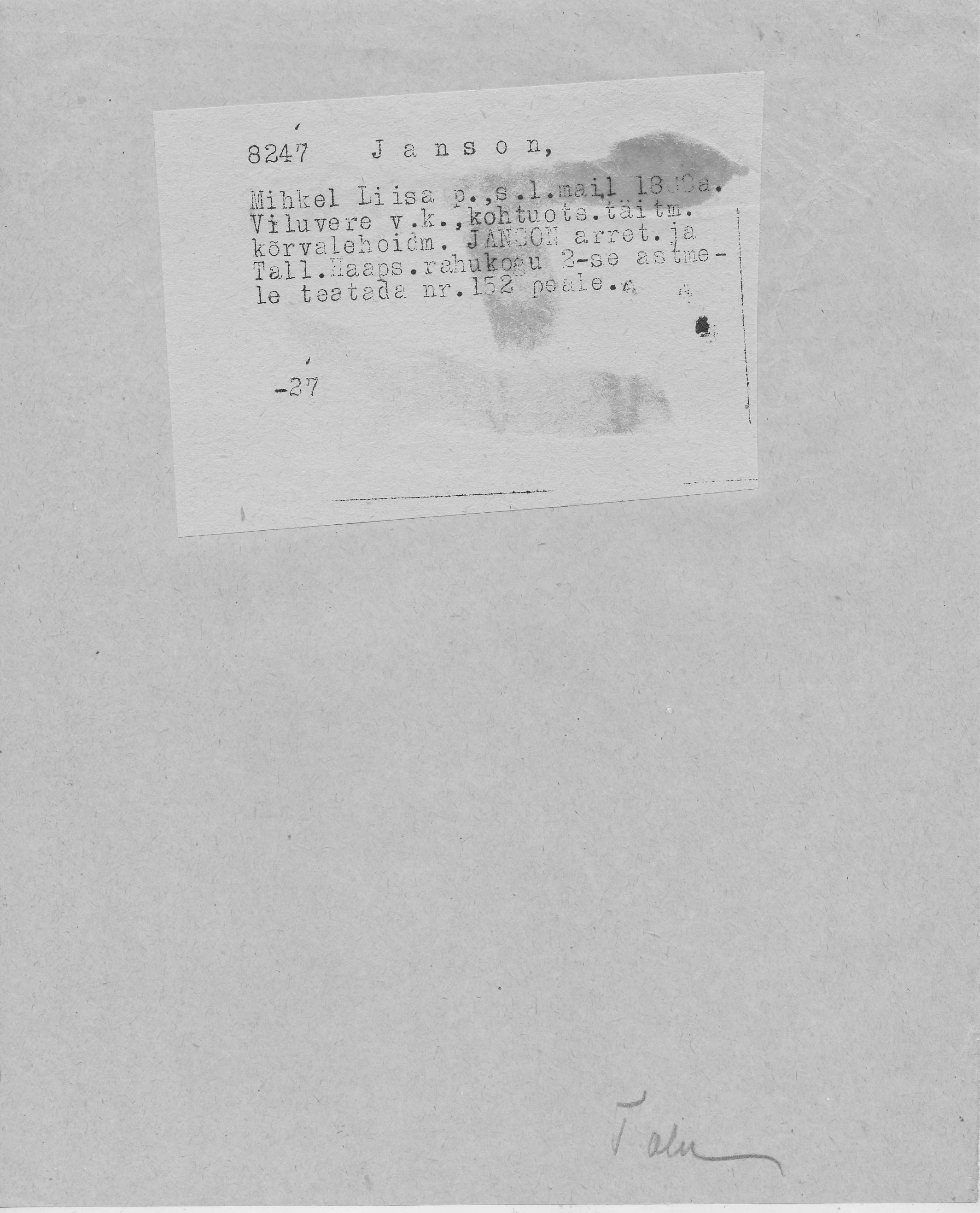 Janson, Mihkel, Liisa