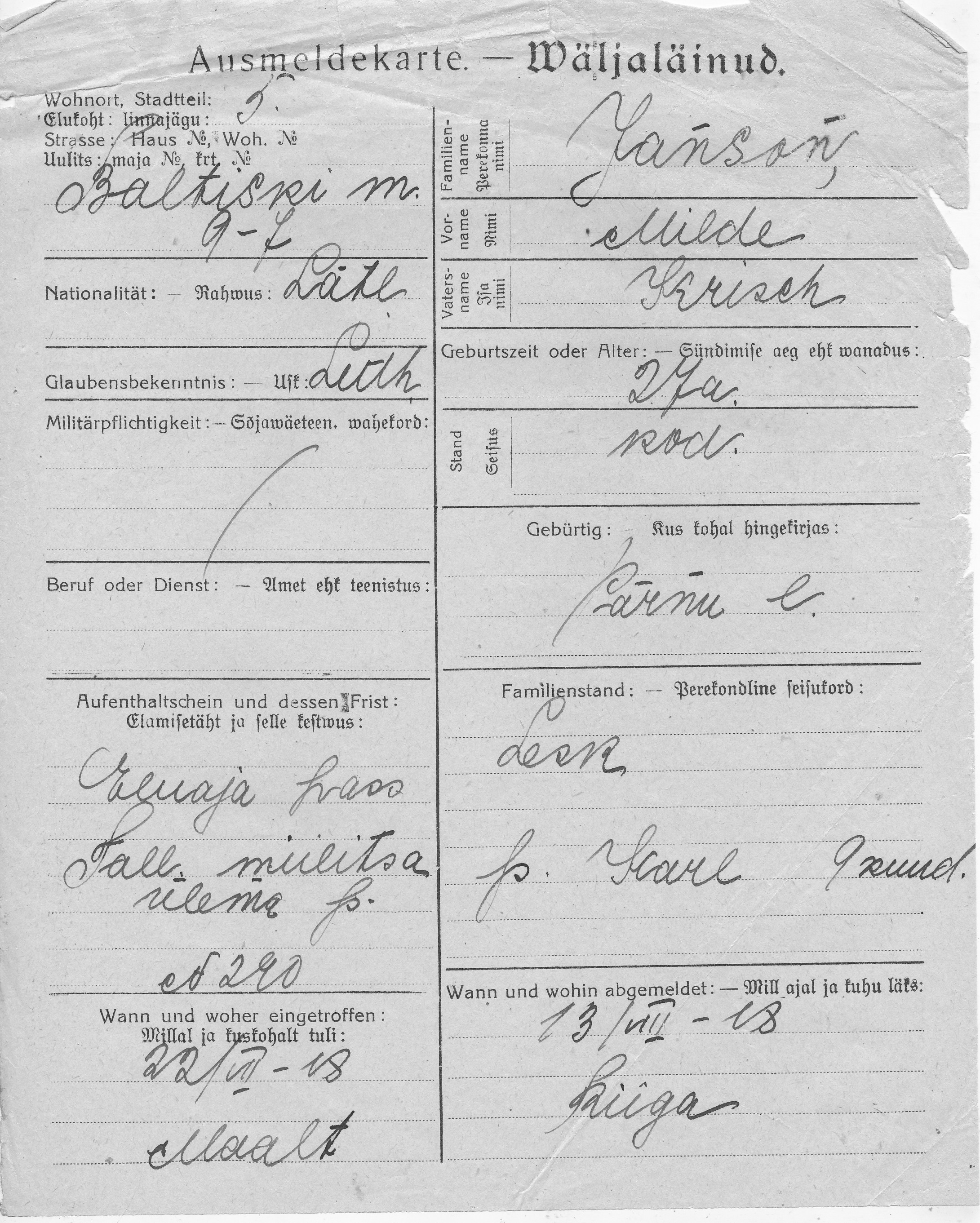 Janson, Milde, Krisch