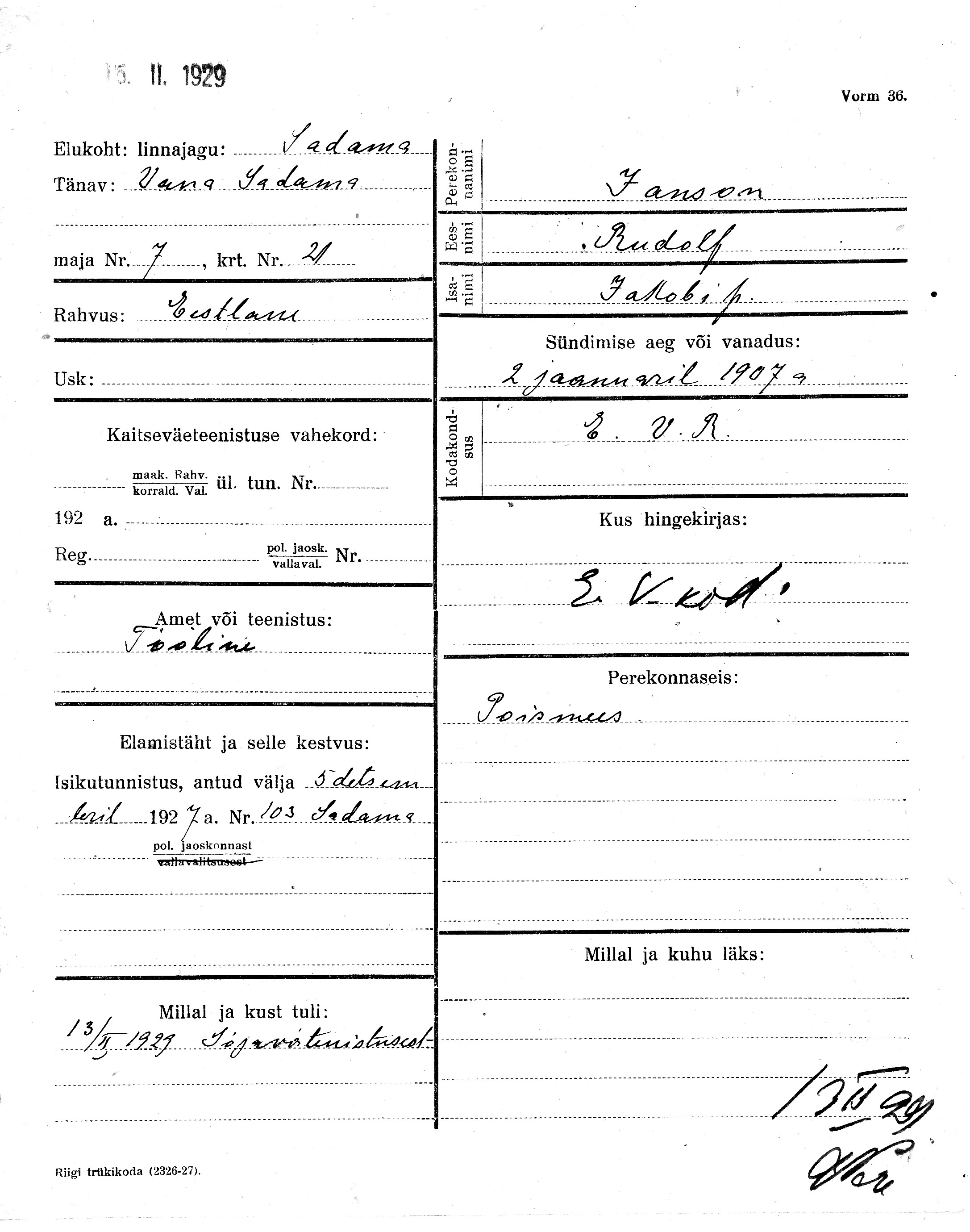 Janson, Rudolf, Jakob