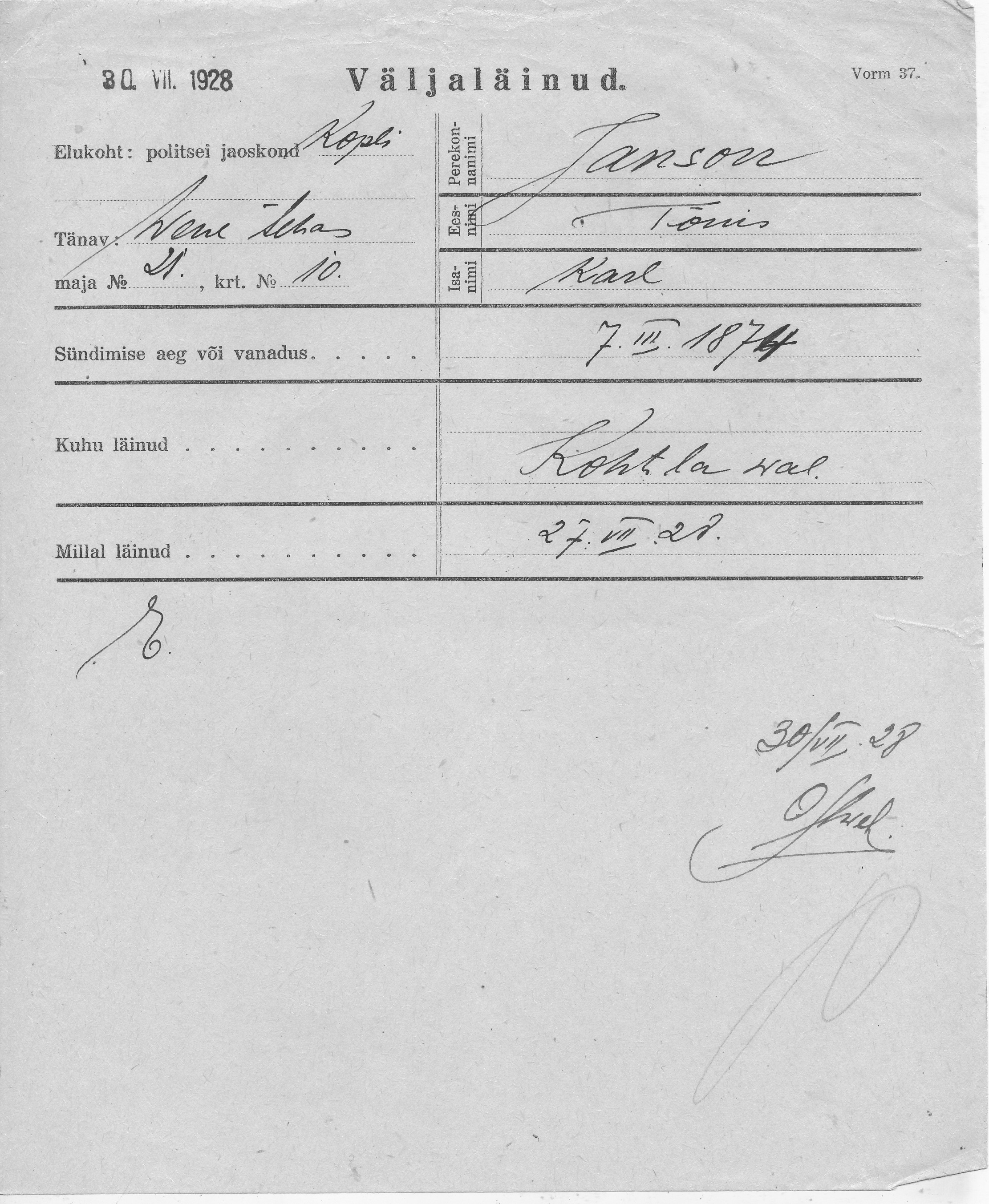 Janson, Tõnis, Karl