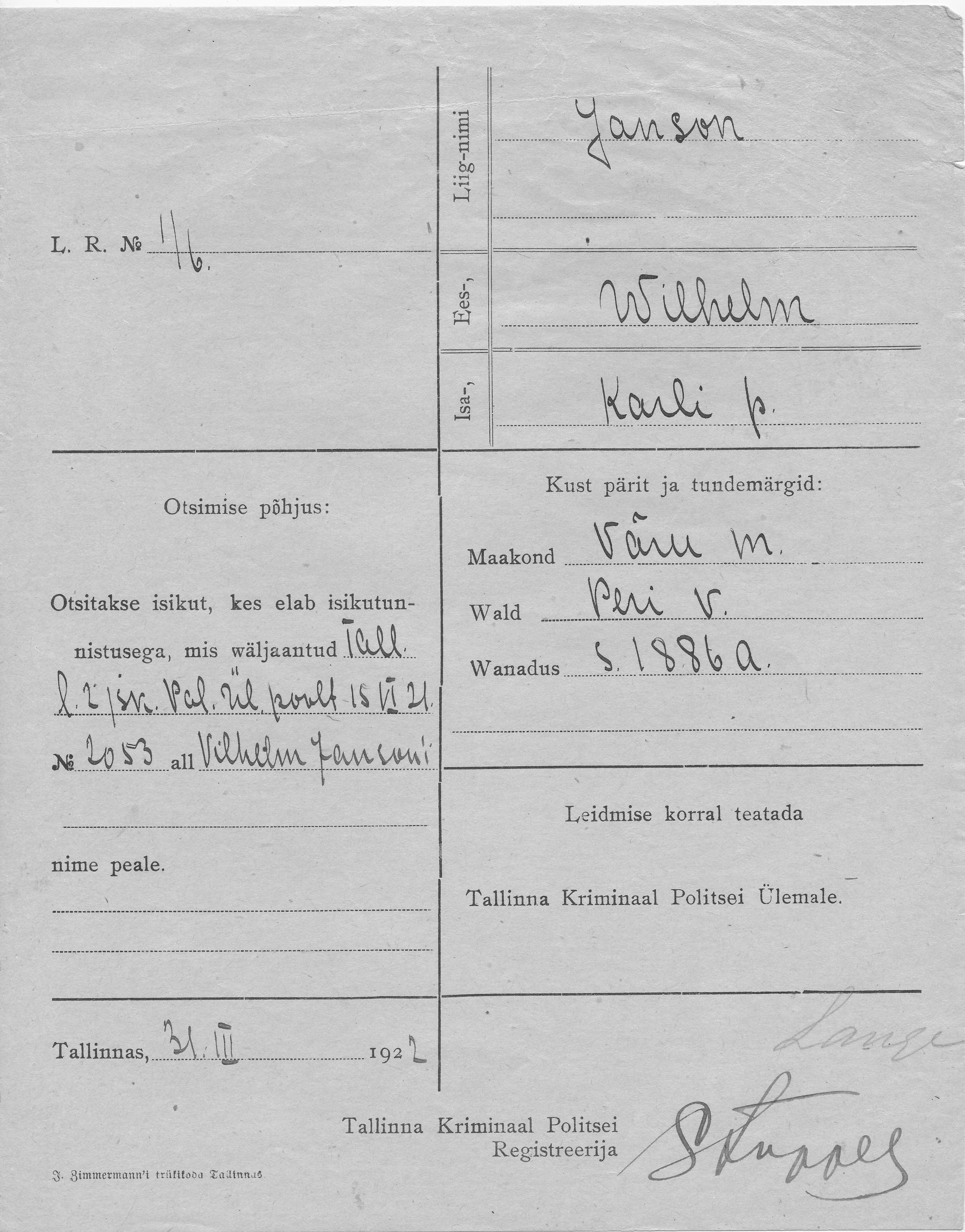 Janson, Wilhelm, Karl