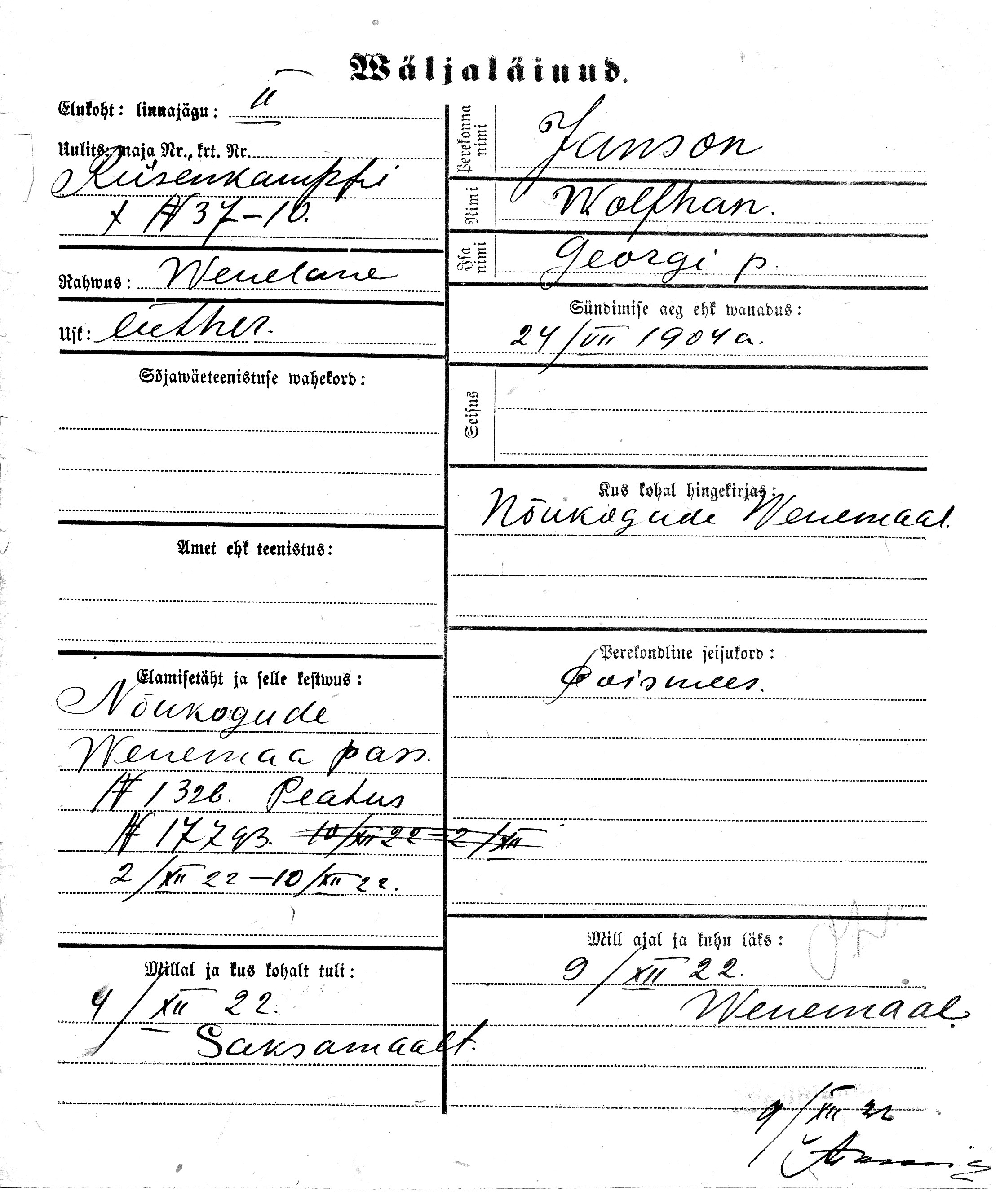 Janson, Wolfhan, Georg