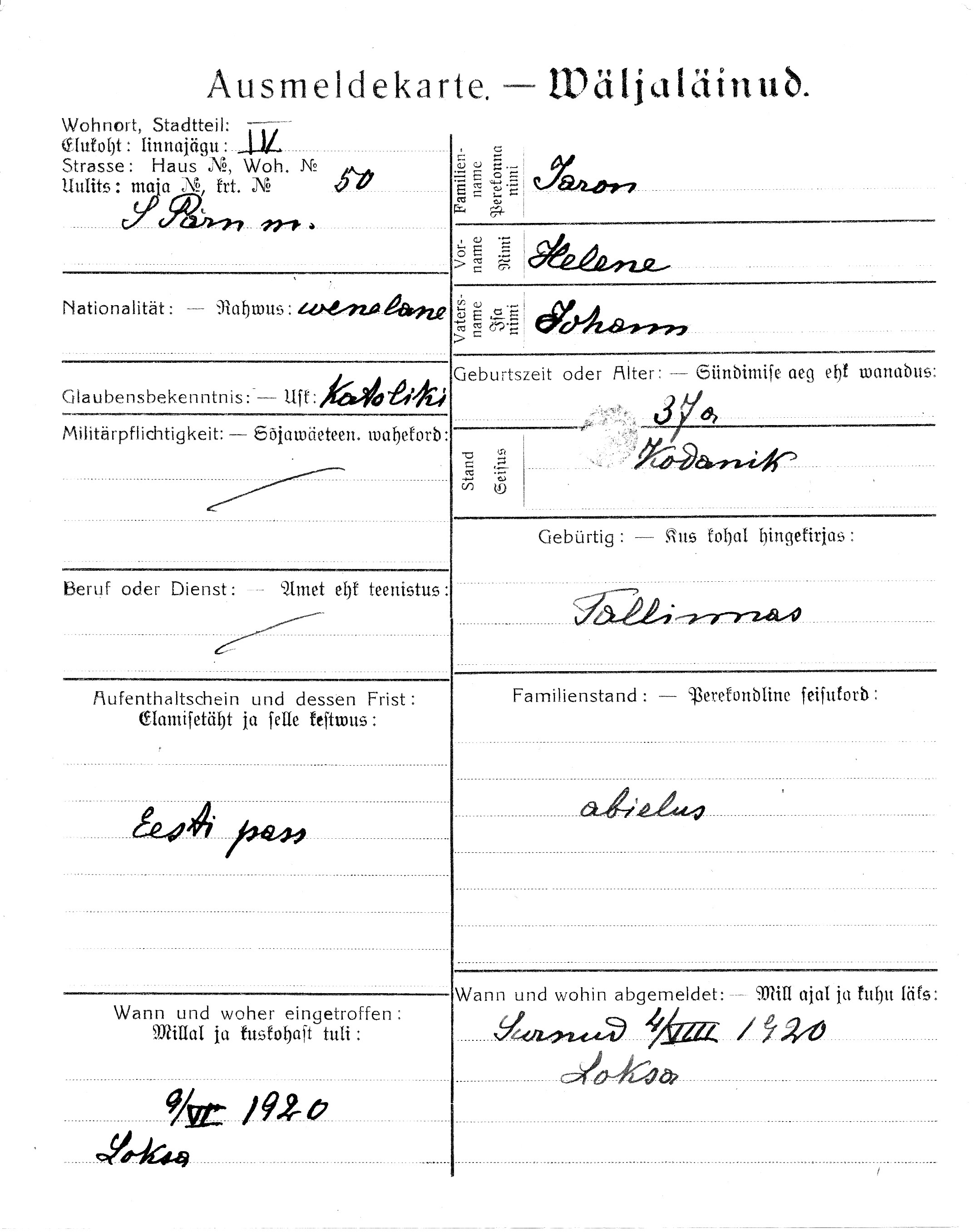 Jaron, Helene, Johann