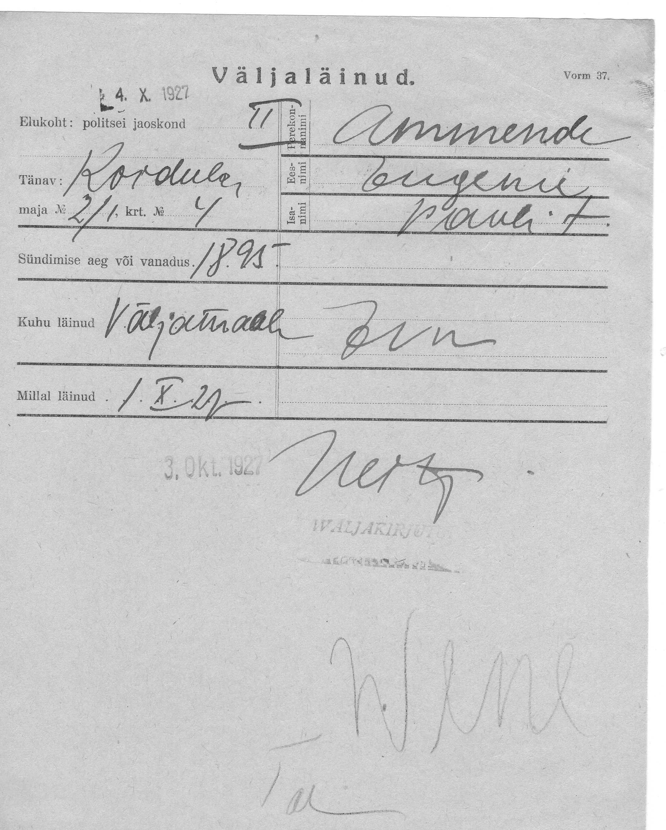 Ammende, Eugenie, Paul