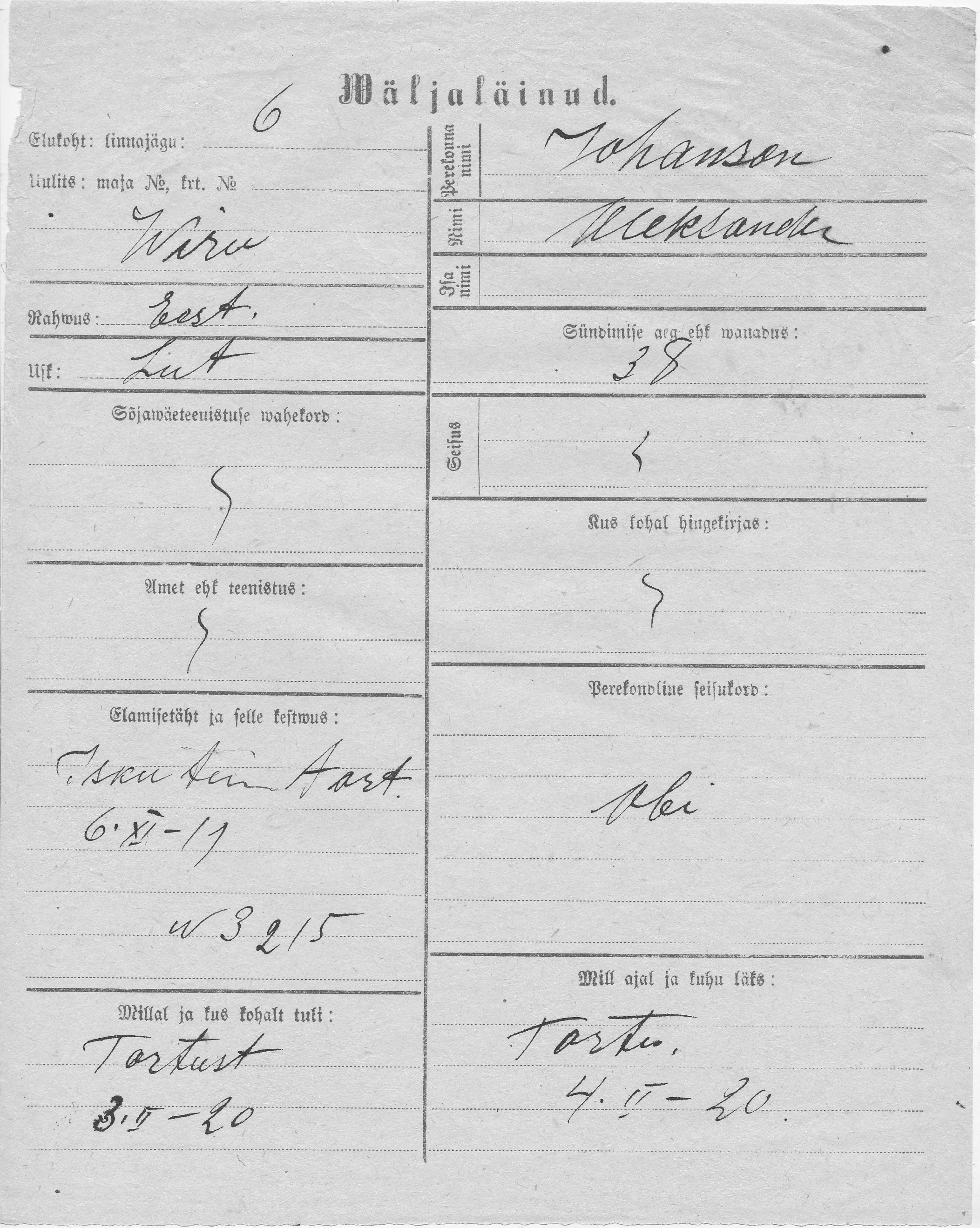 Johanson, Aleksander