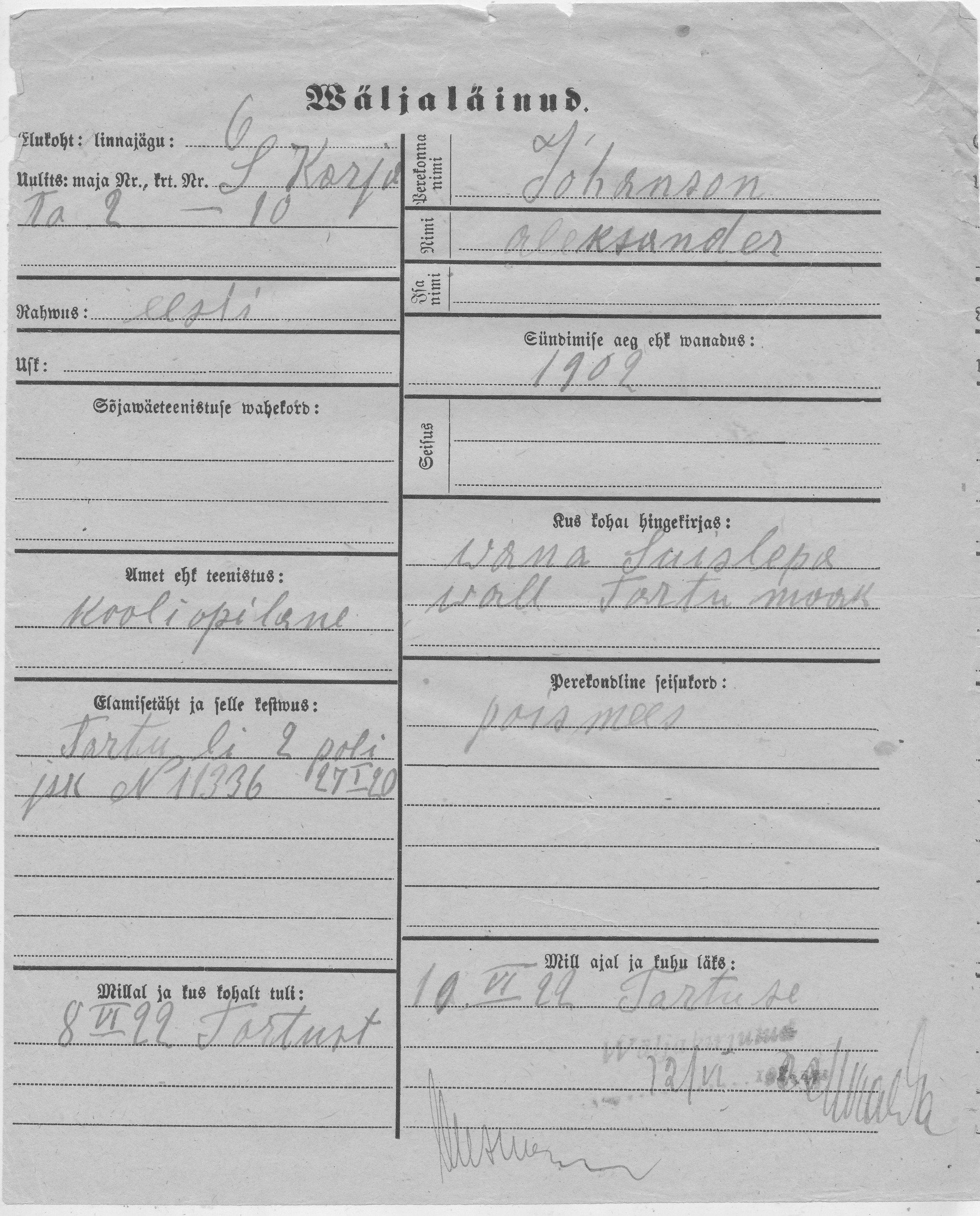 Johanson, Aleksander