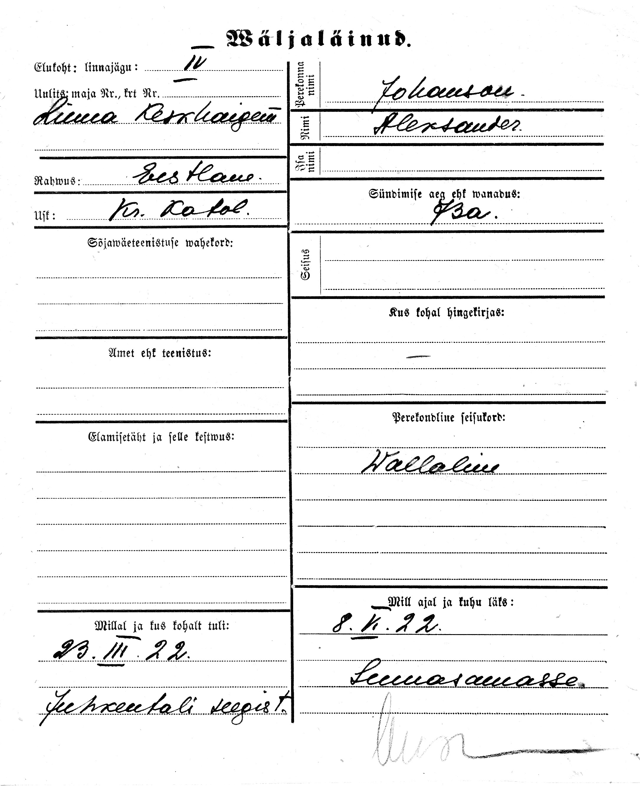 Johanson, Aleksander