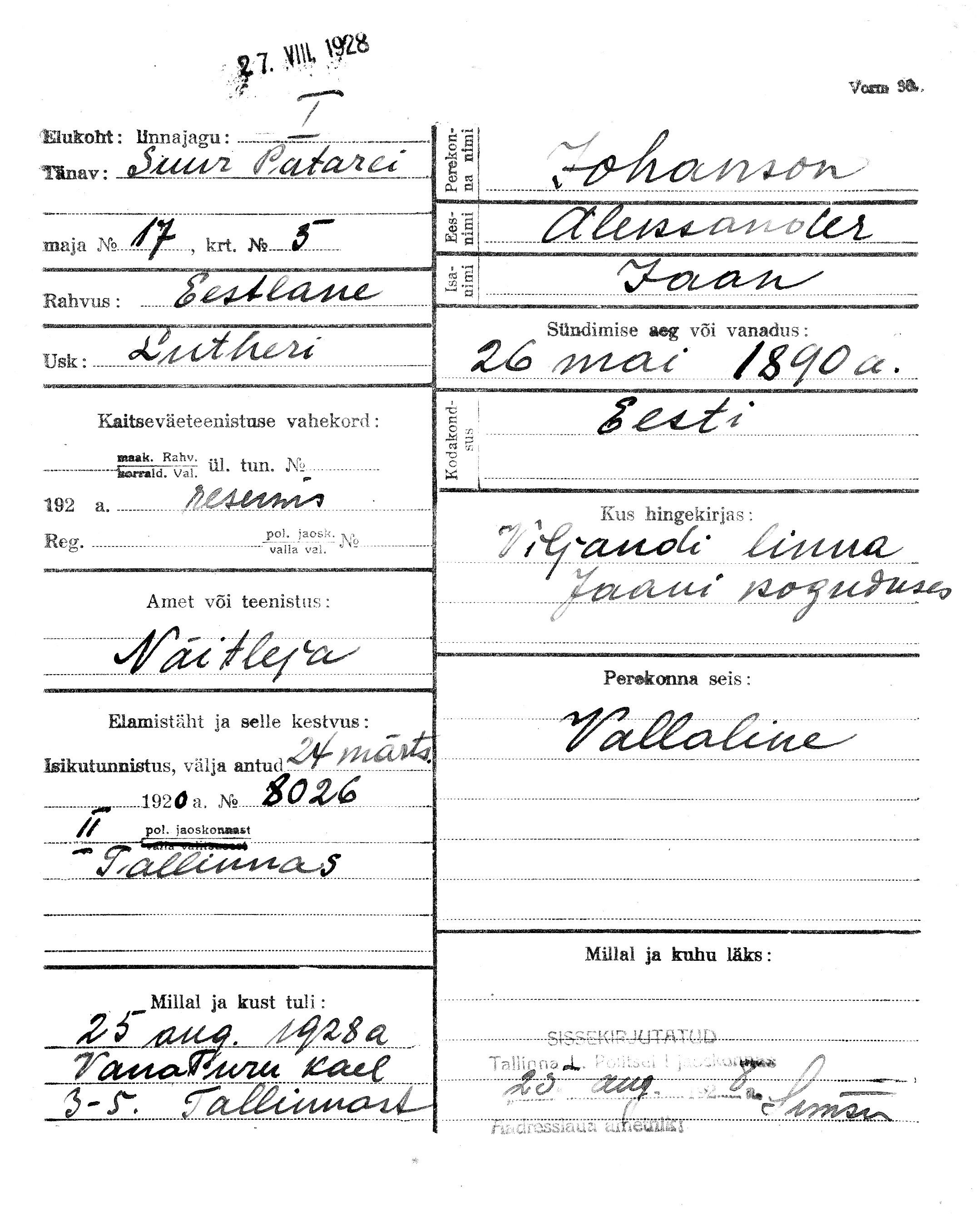 Johanson, Aleksander, Jaan