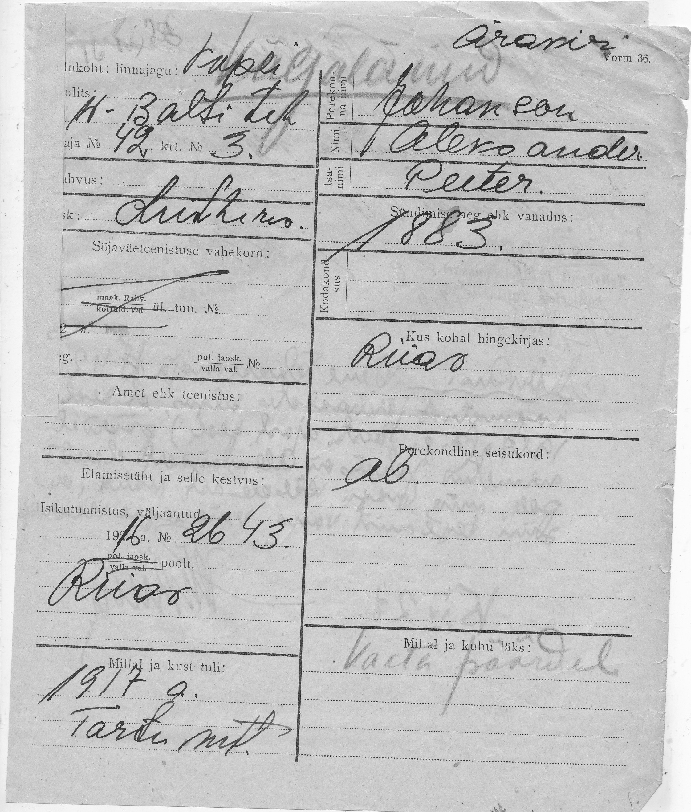 Johanson, Aleksander, Peeter