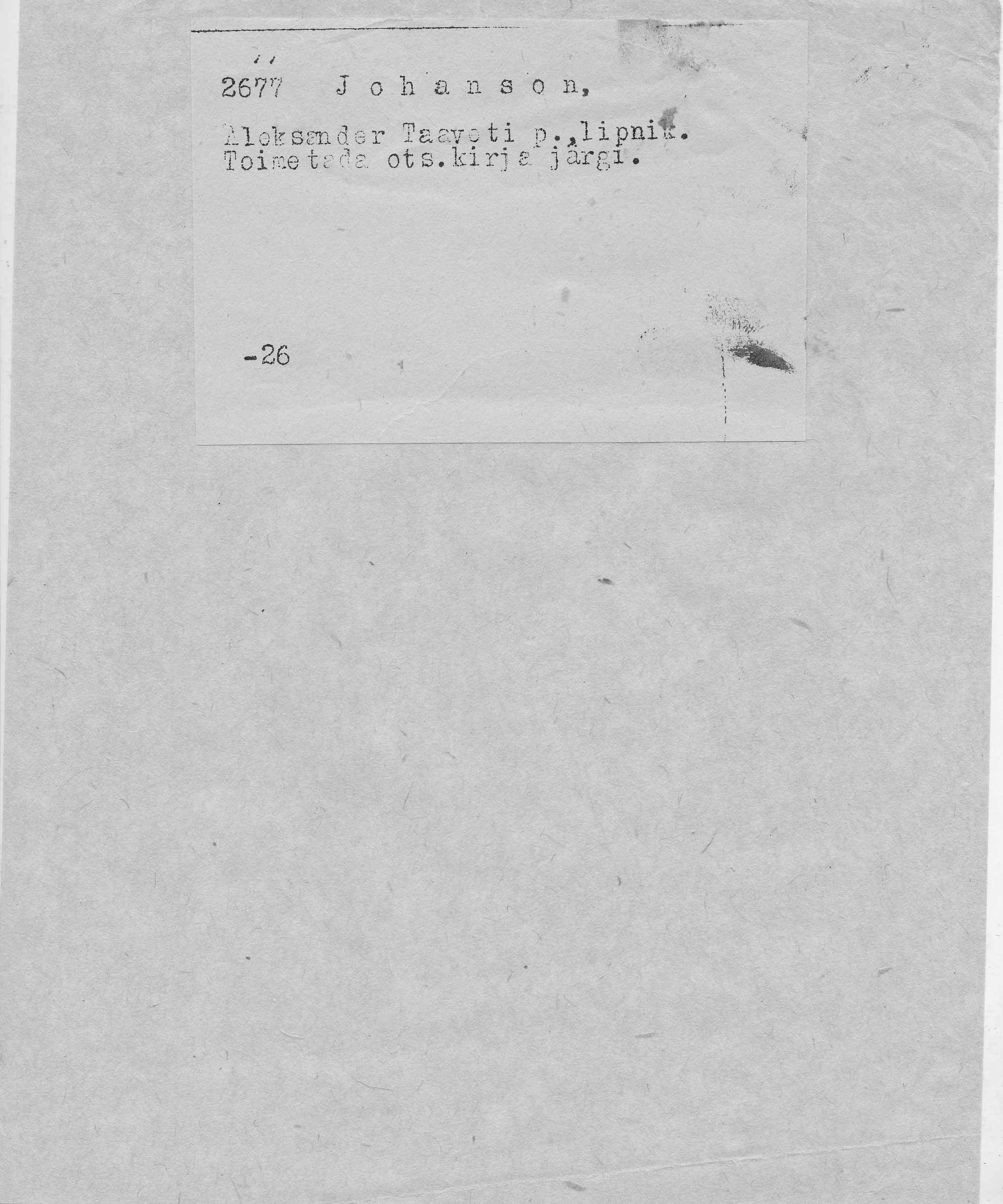 Johanson, Aleksander, Taavet