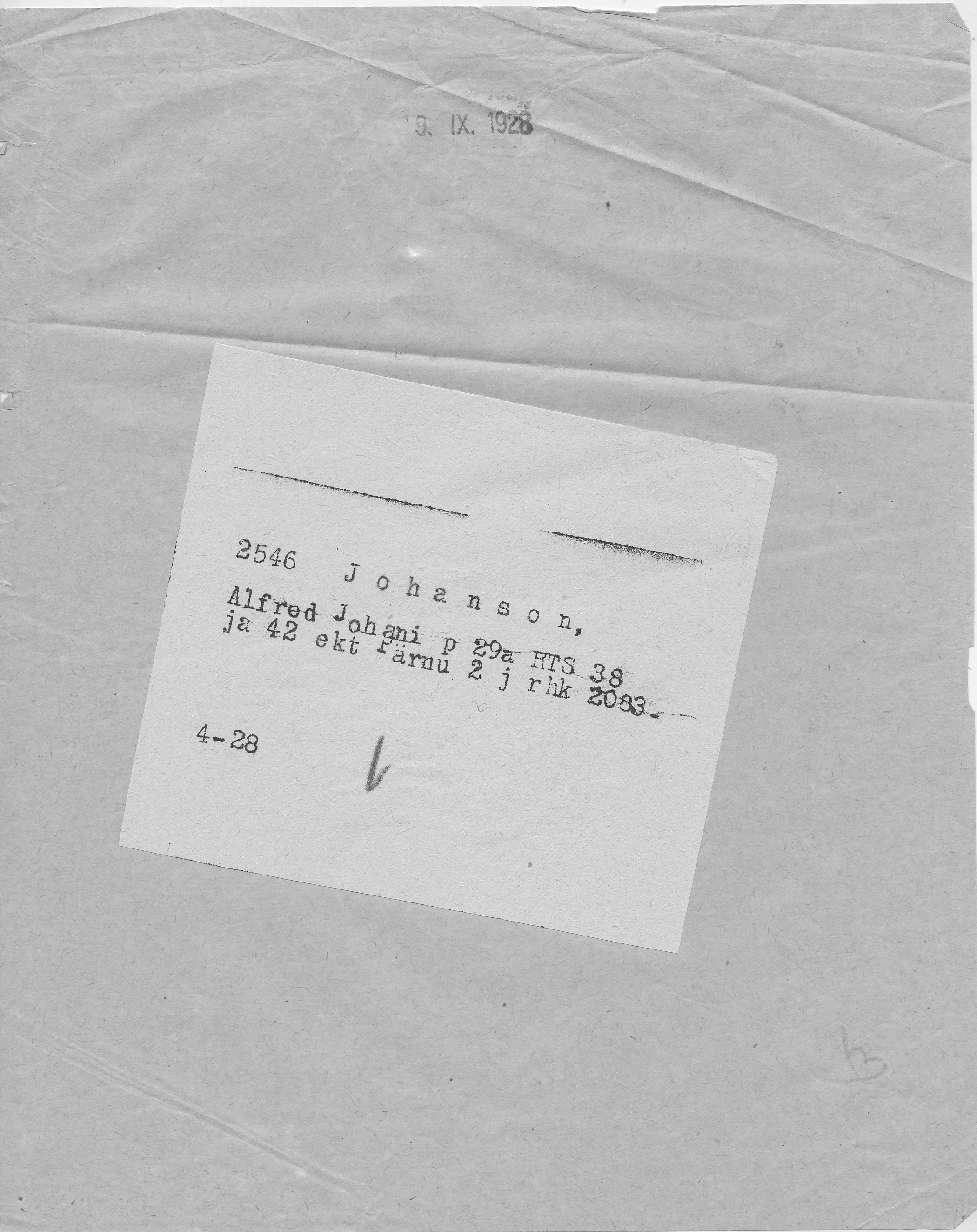 Johanson, Alfred, Johan