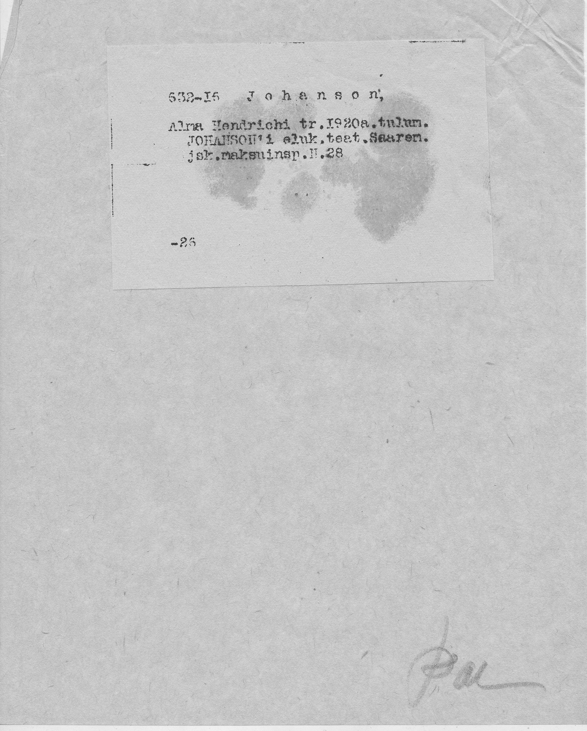 Johanson, Alma, Hendrich