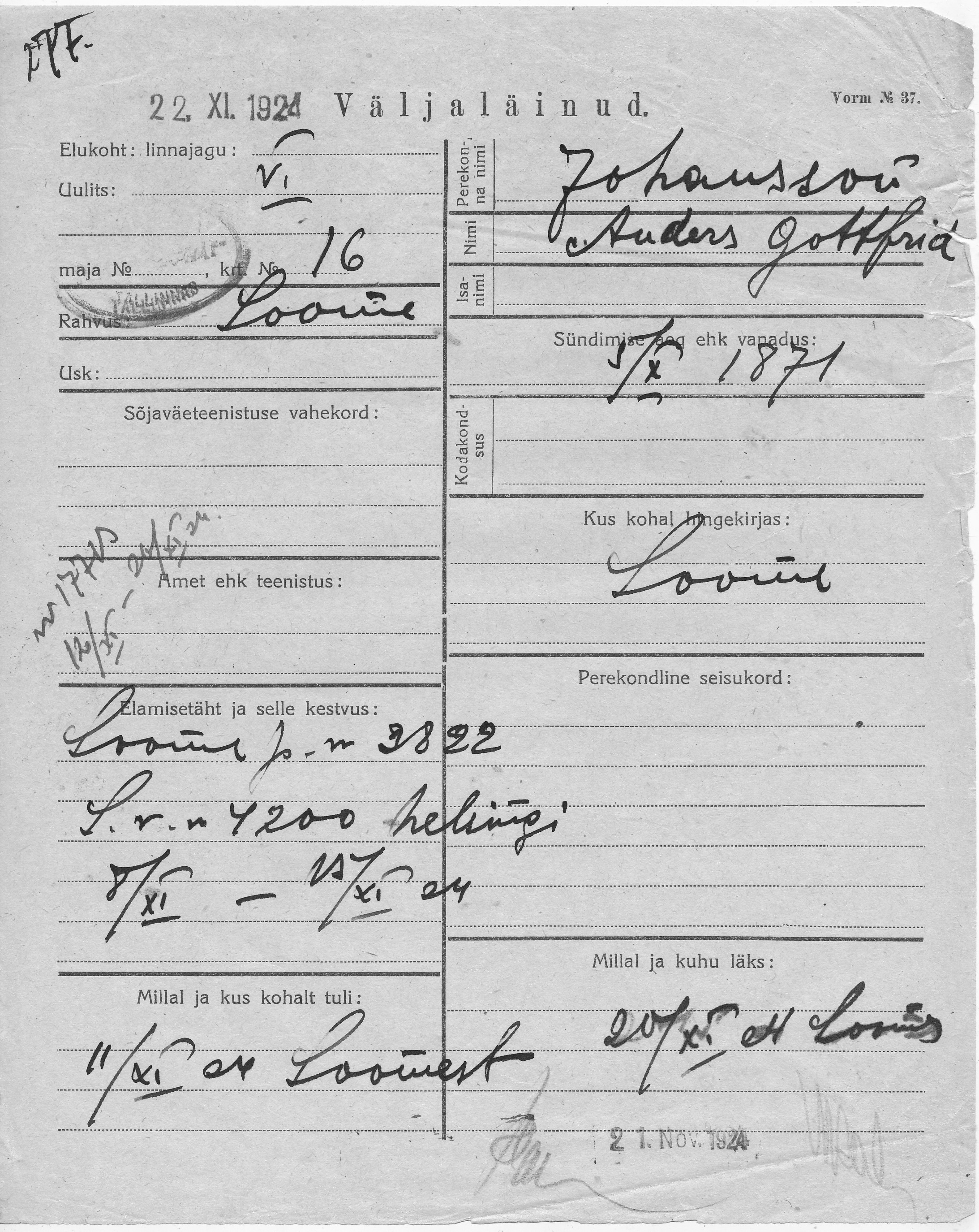 Johanson, Anders Gottfrid