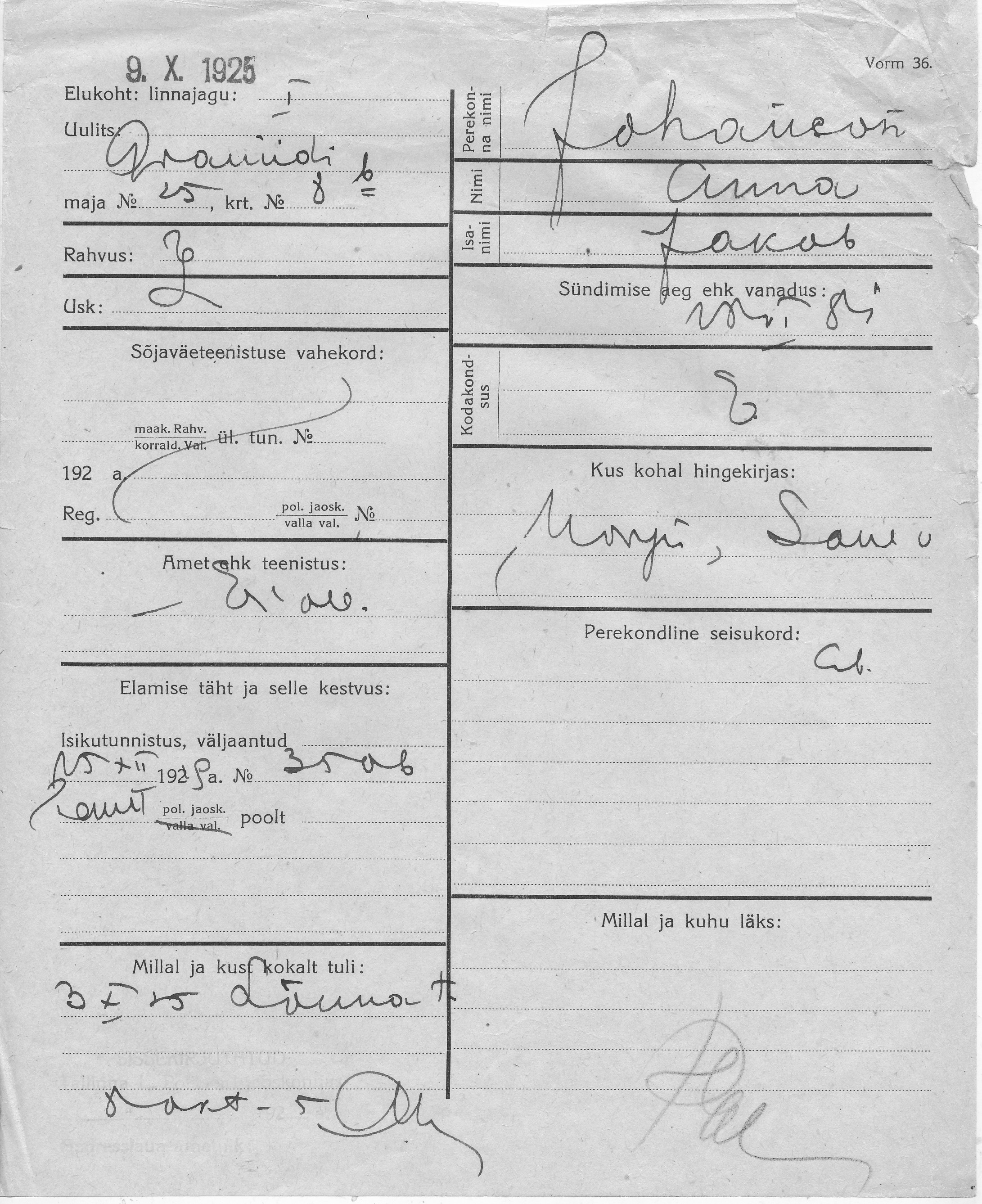 Johanson, Anna, Jakob