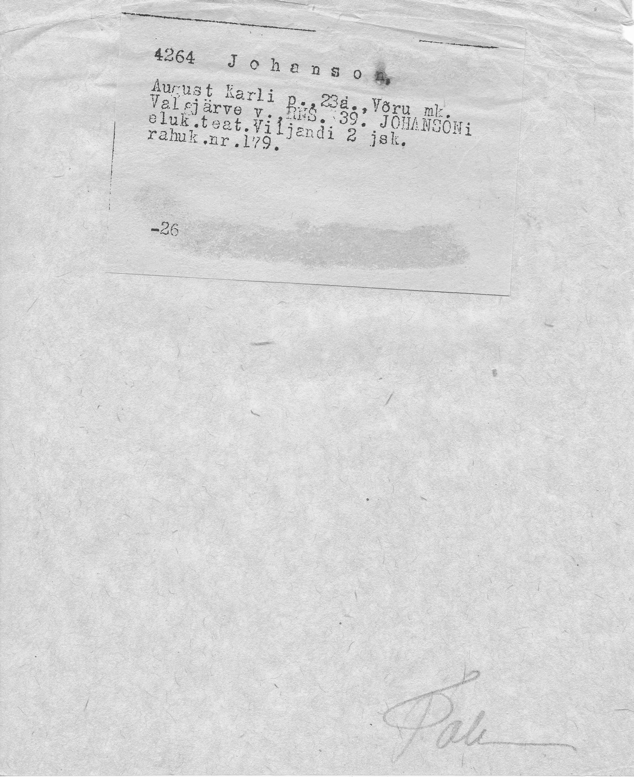 Johanson, August, Karl