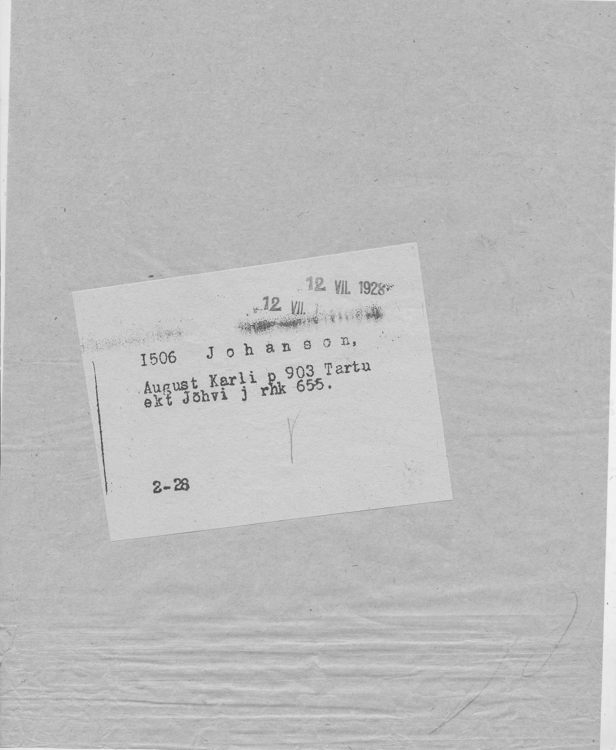 Johanson, August, Karl