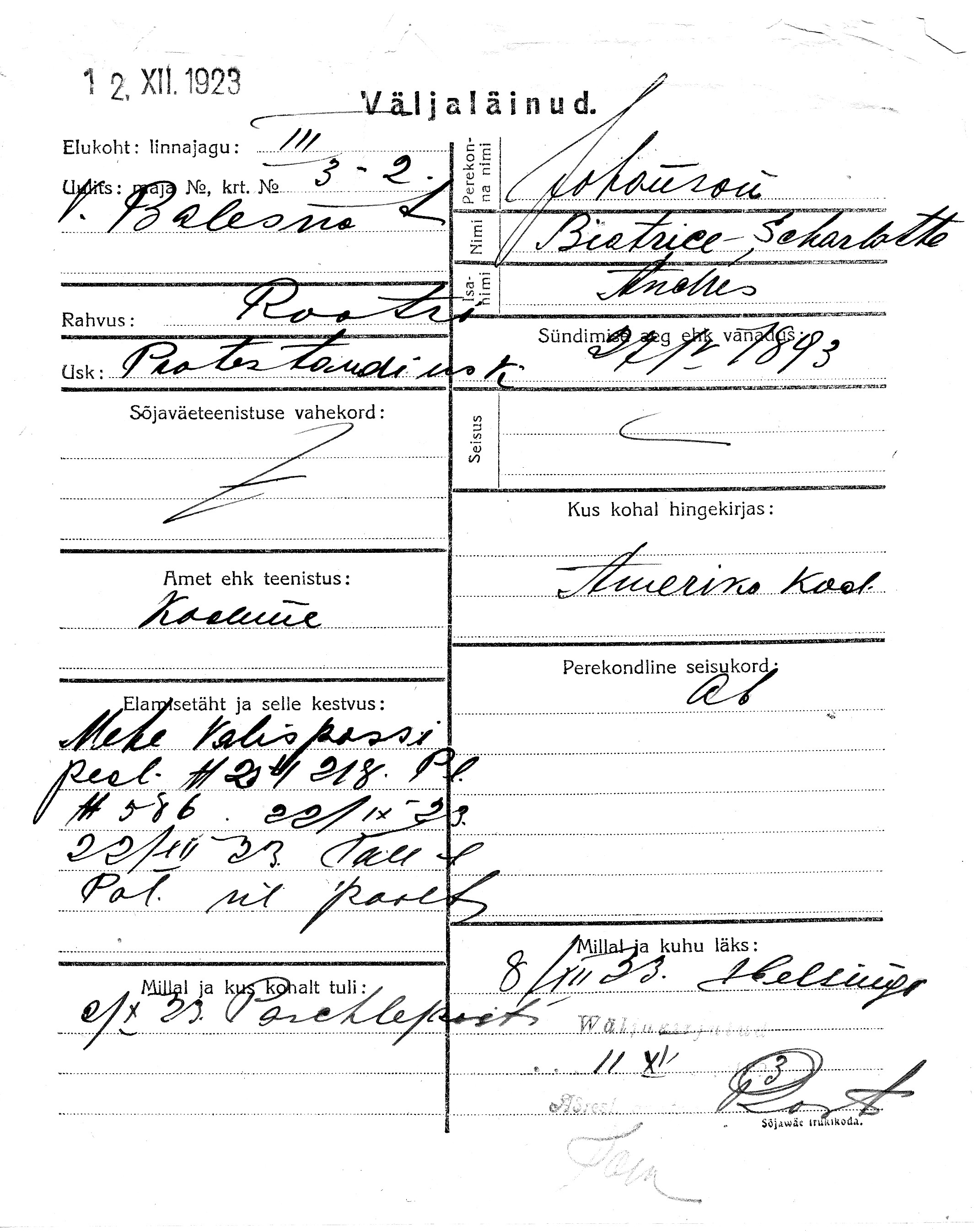 Johanson, Beatrice-Scharlotte, Andres