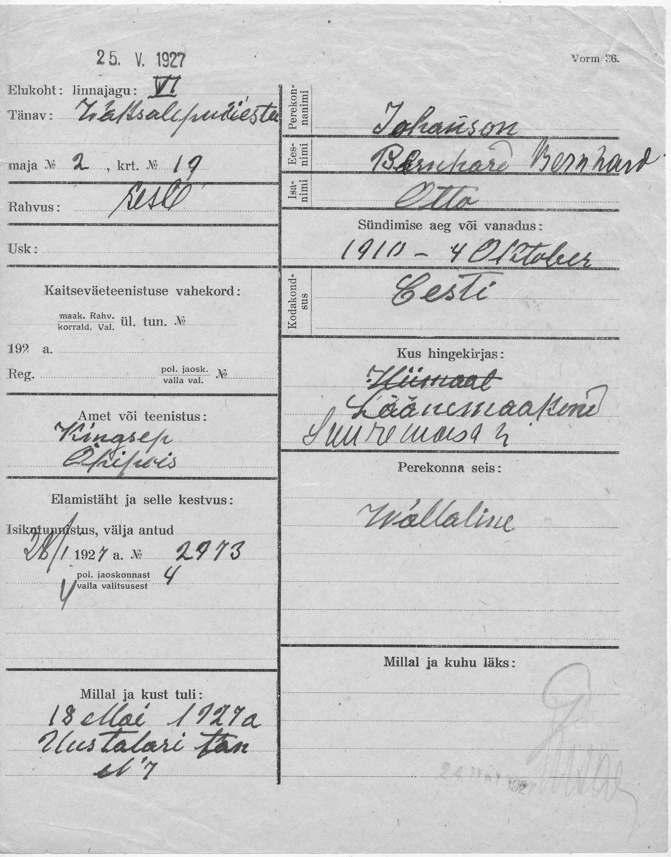 Johanson, Bernhard, Otto