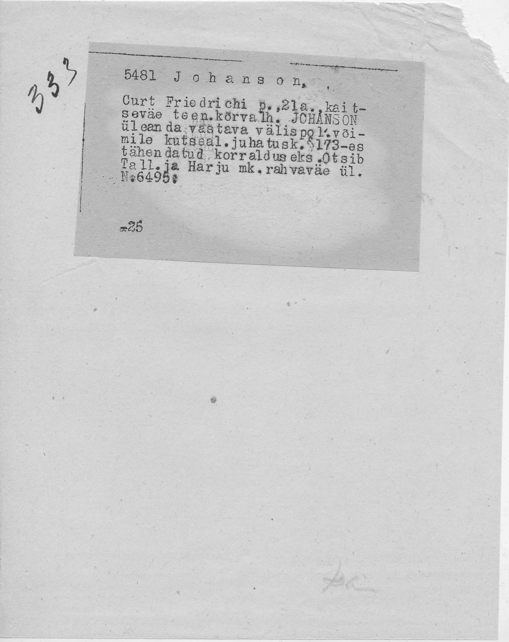 Johanson, Curt, Friedrich