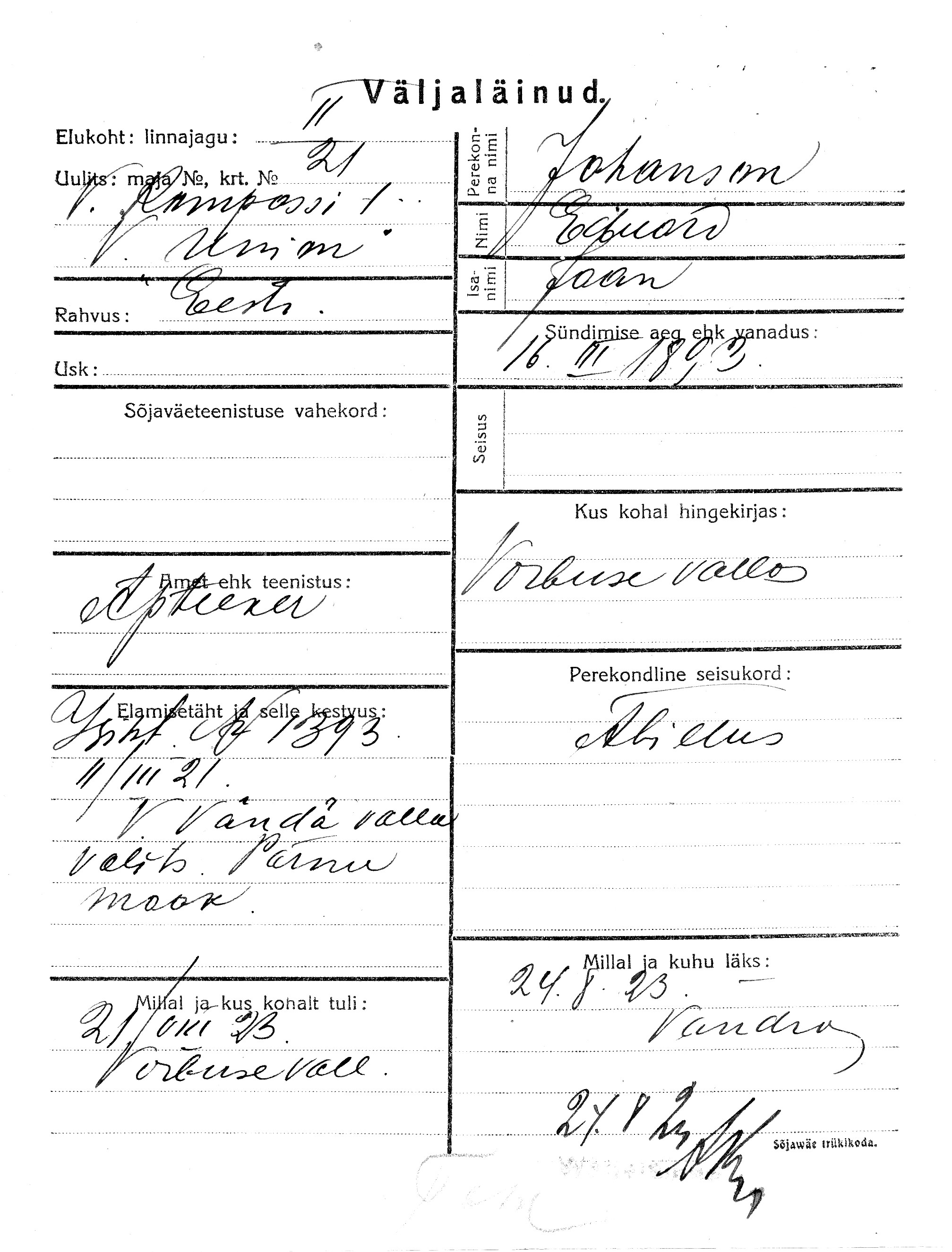 Johanson, Eduard, Jaan