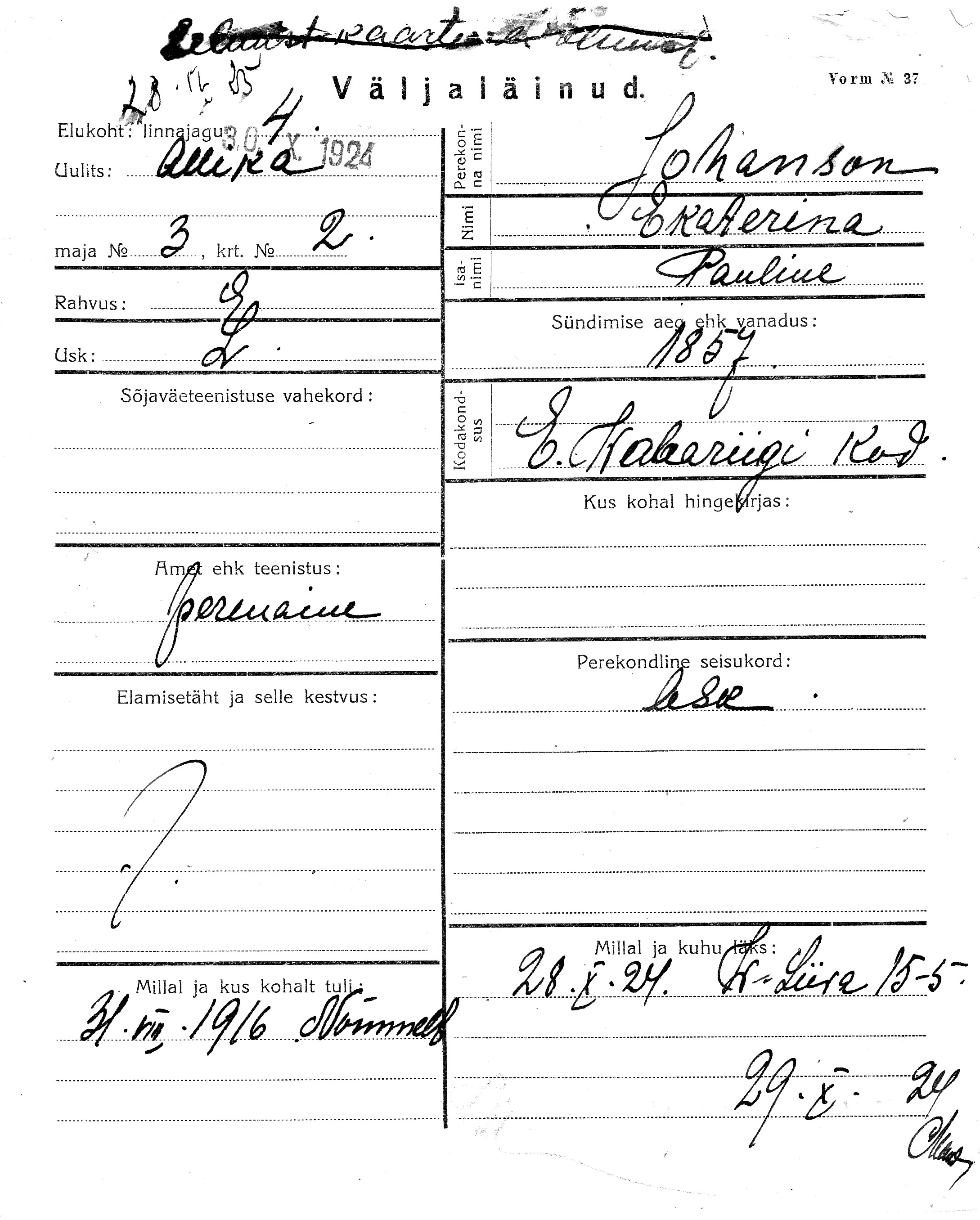 Johanson, Ekaterina, Pauline