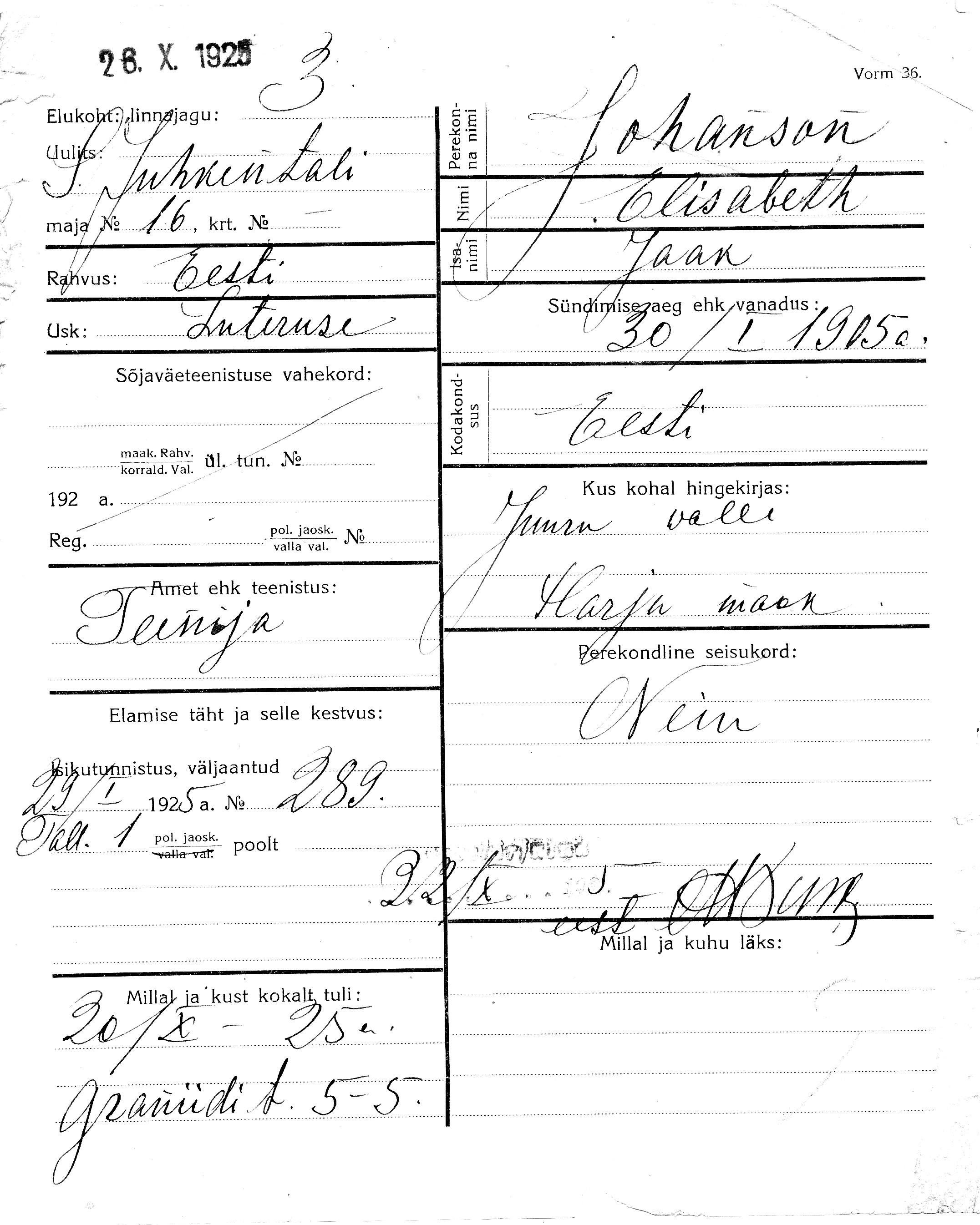 Johanson, Elisabeth, Jaak