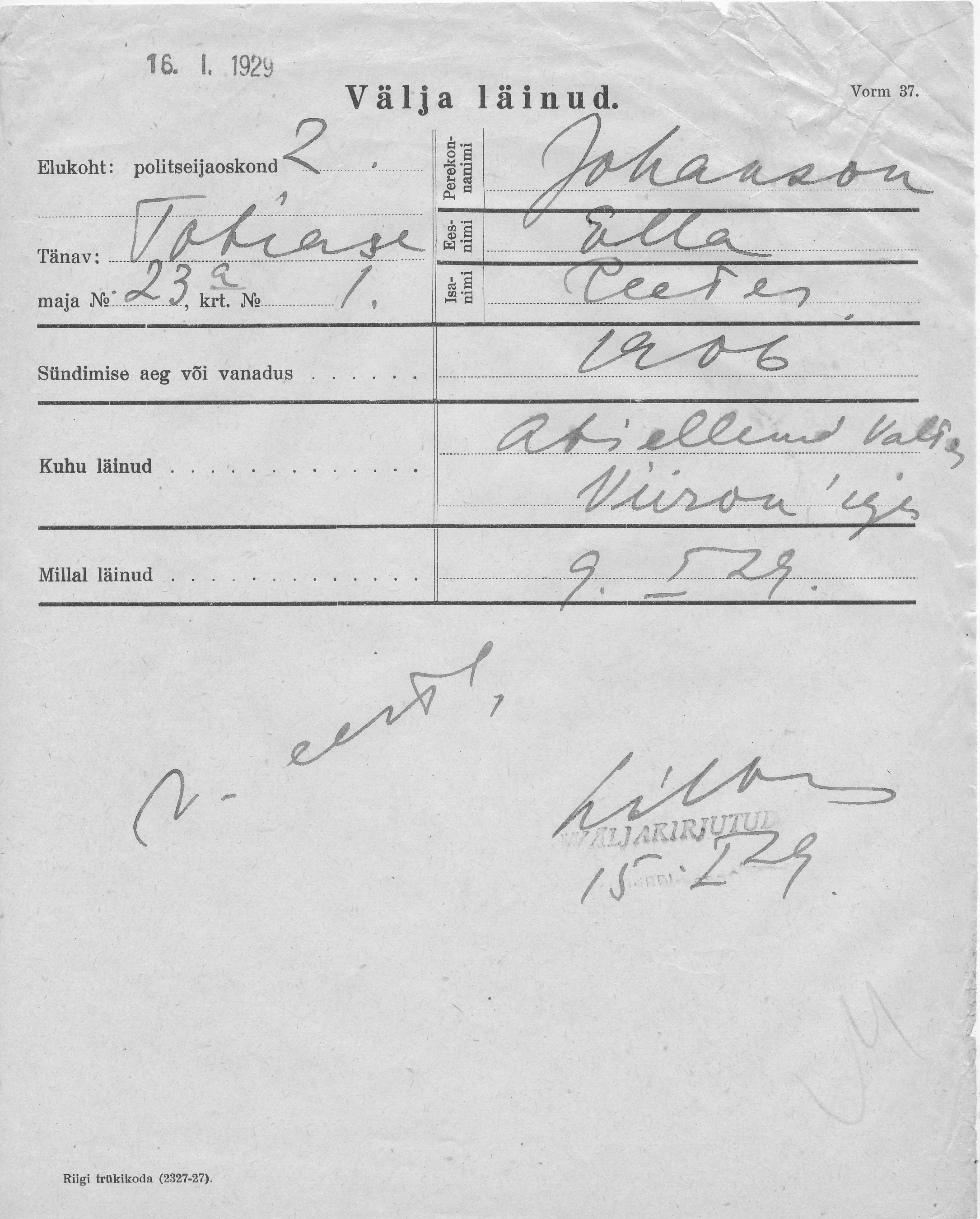 Johanson, Ella, Peeter