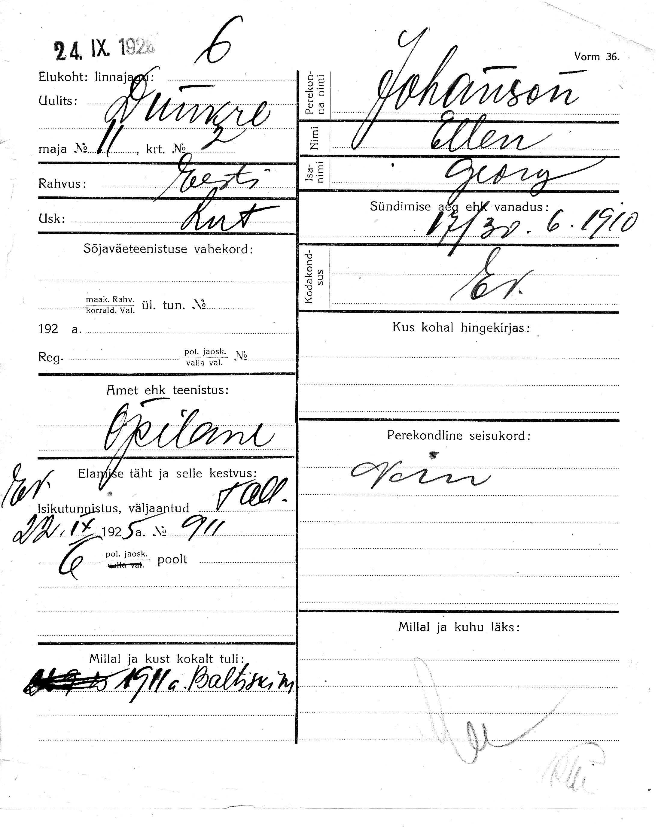 Johanson, Ellen, Georg